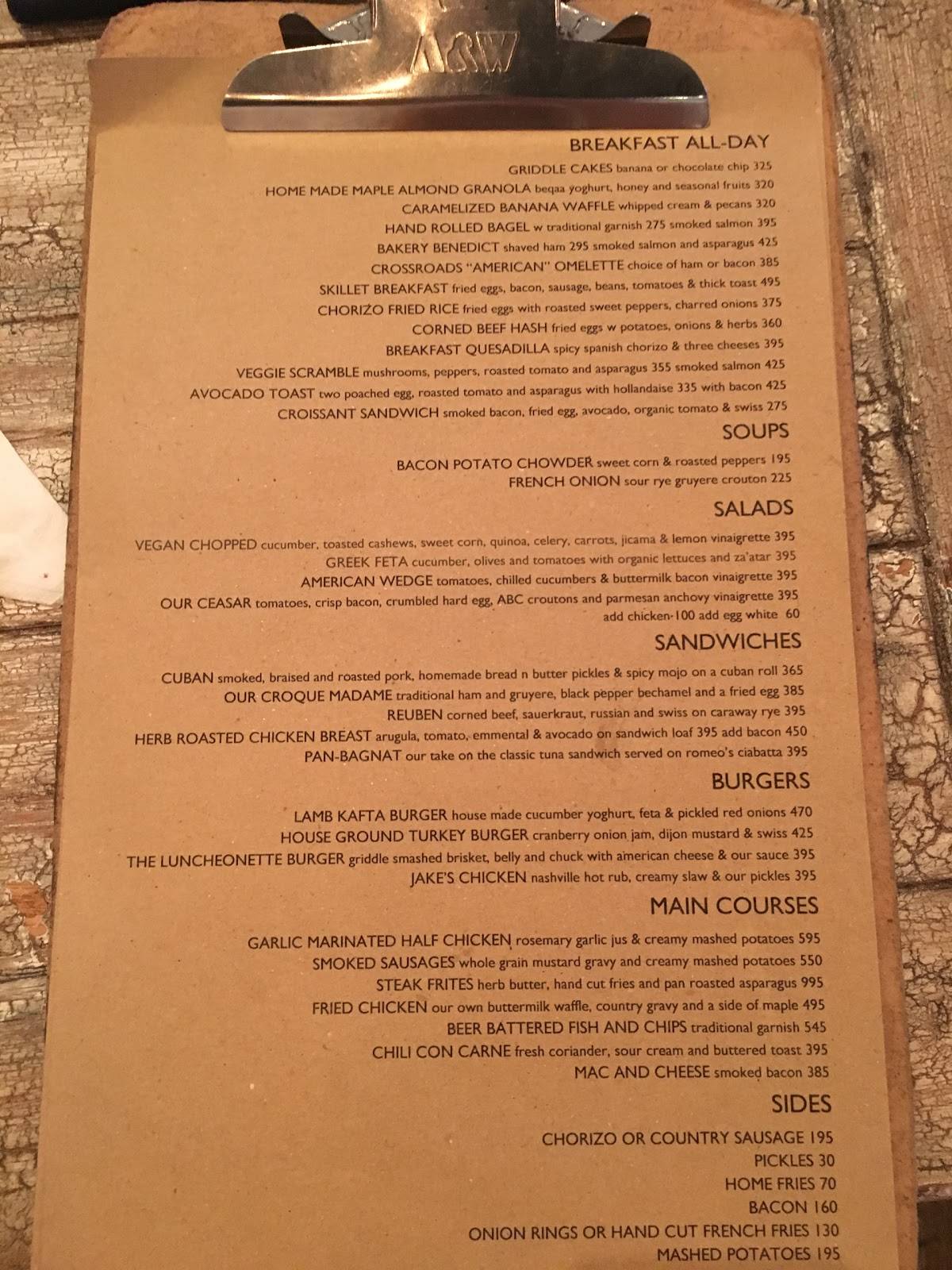 Menu at Abaca Baking Company restaurant, Cebu City, Crossroads