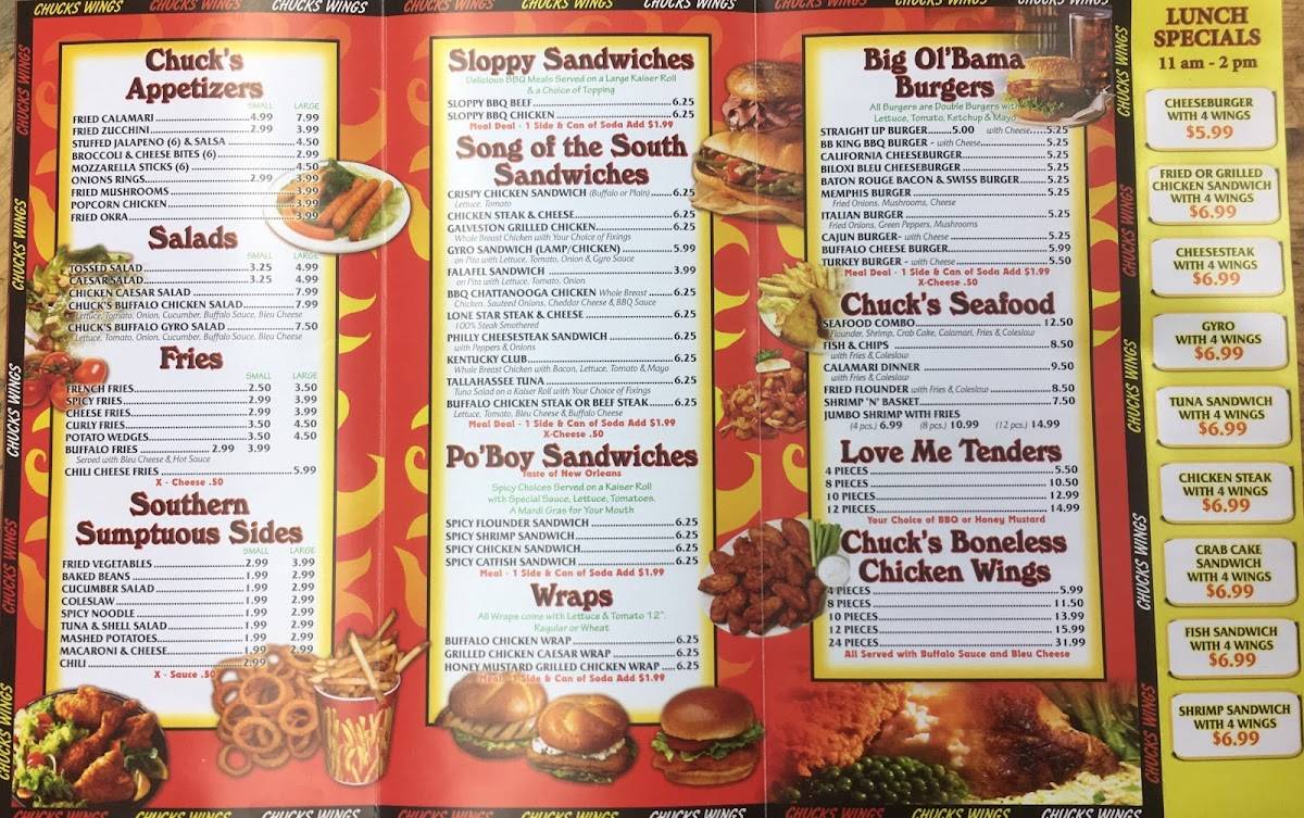 Menu at Chuck's Big Time BBQ Ewing, Ewing Township, N Olden Ave