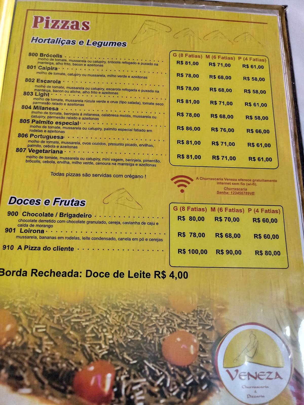 Menu em Churrascaria e Pizzaria Veneza, Santos