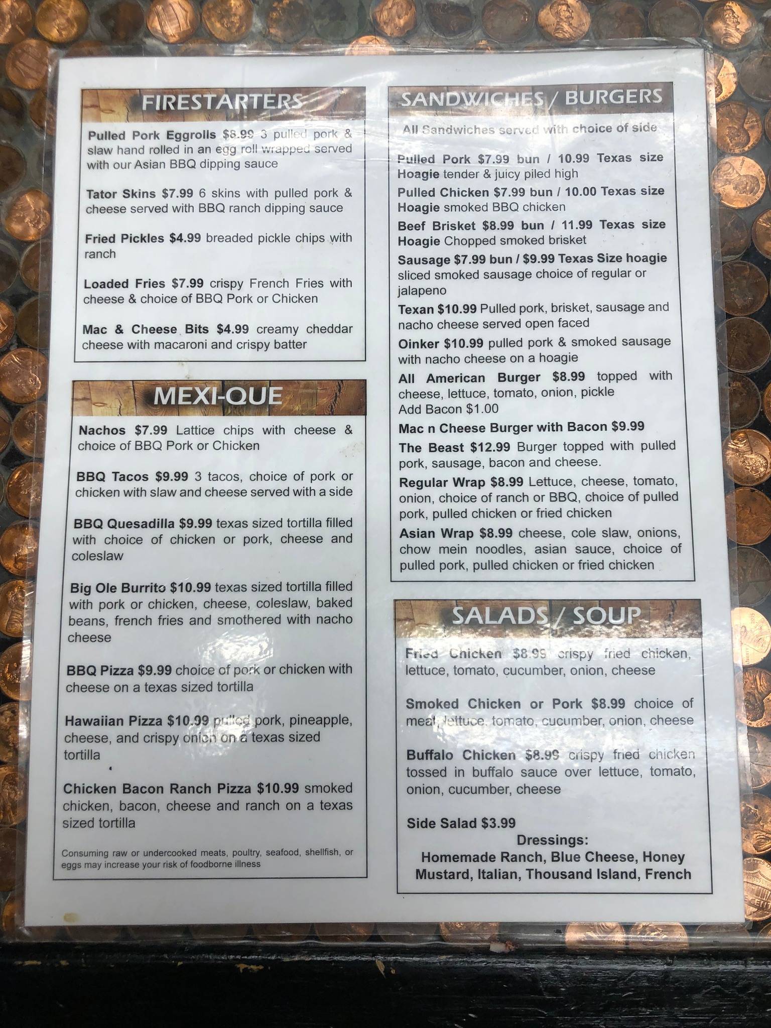 Menu at Crooked Road BBQ Company, Pound