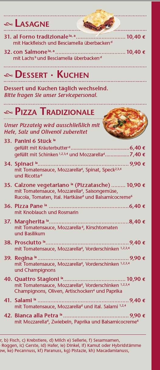 Speisekarte von Cucina Vendrame restaurant, Bad Abbach