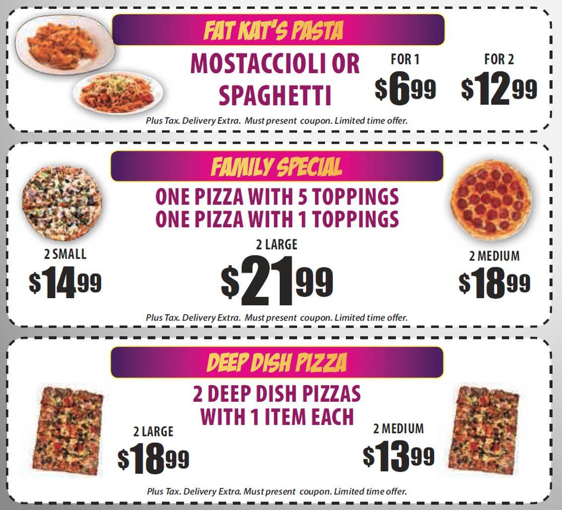 Menu at Fat Kats Pizza pizzeria, Redford Charter Township, Beech Daly