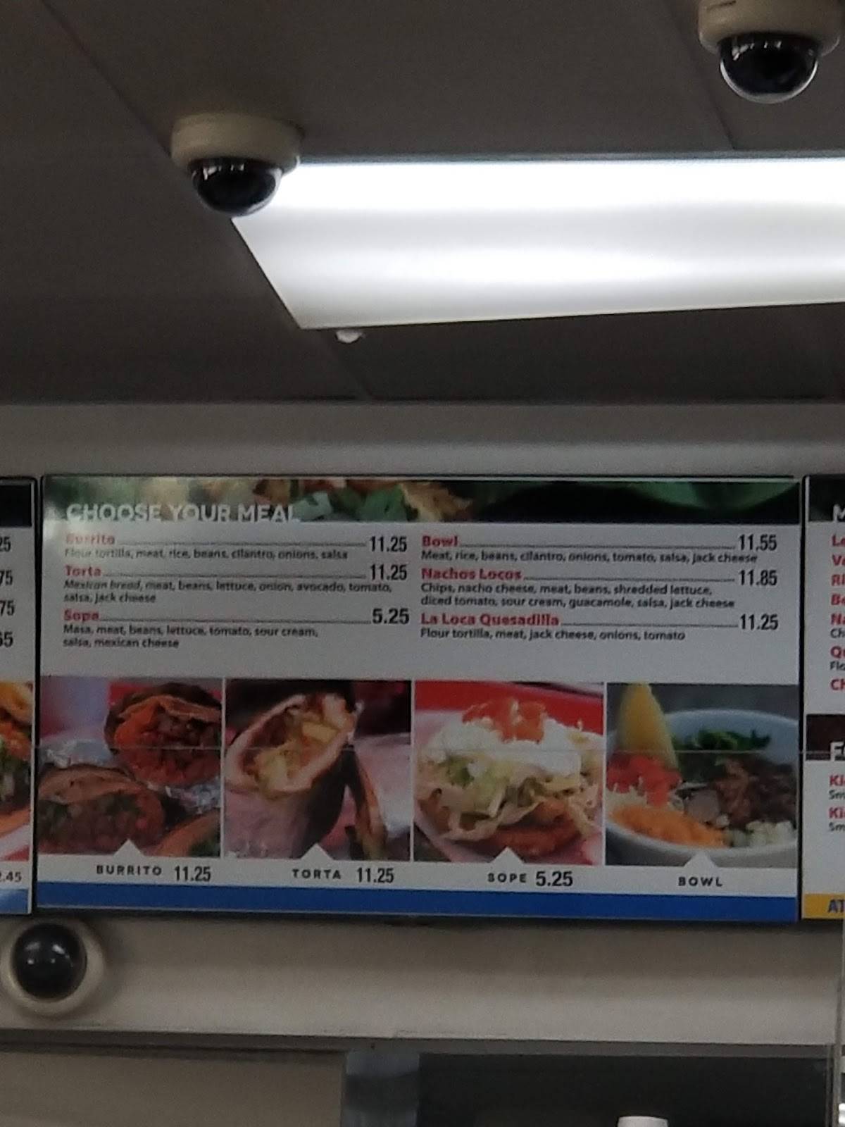 Menu at EL Taco Loco restaurant, Bakersfield, Zachary Ave