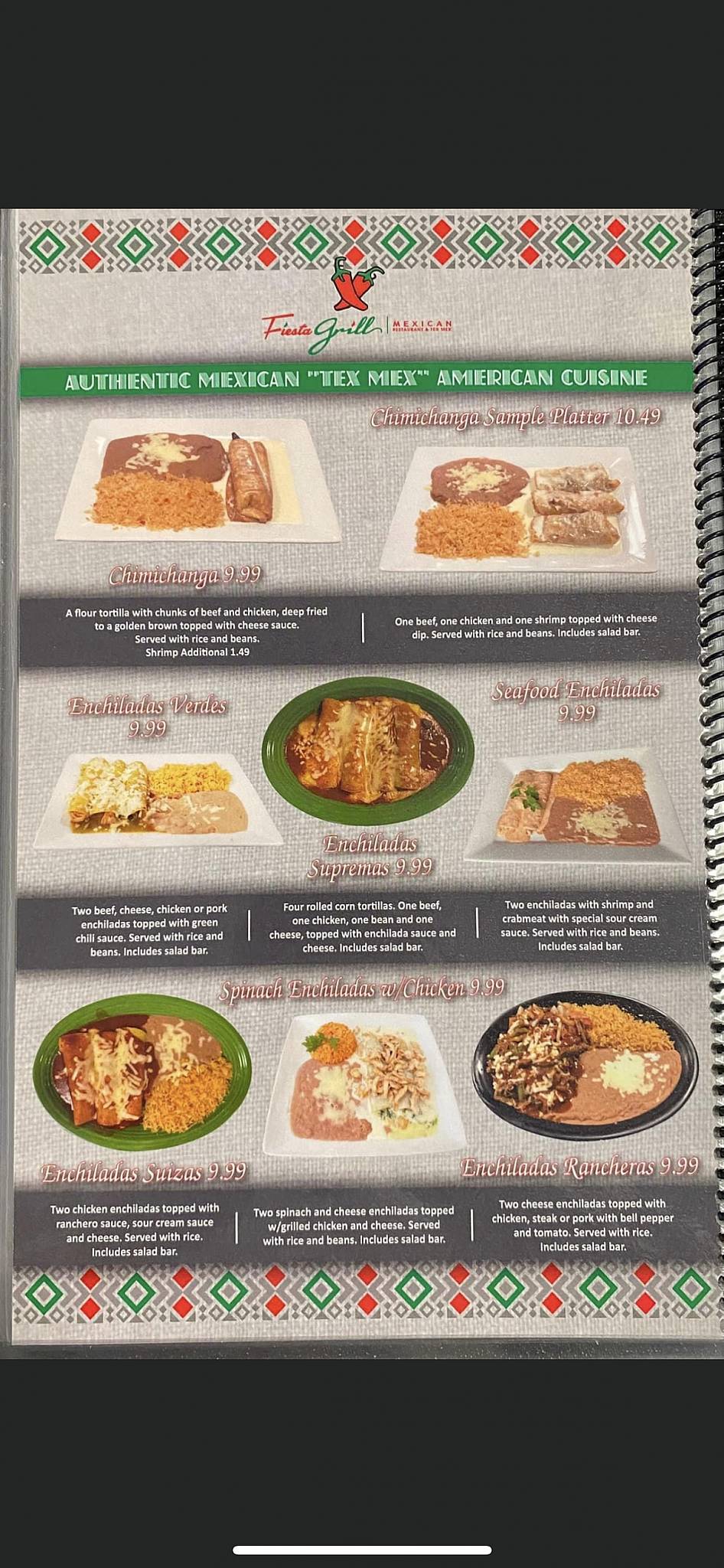 Menu at Fiesta Grill Mexican restaurant & TexMex, Ripley