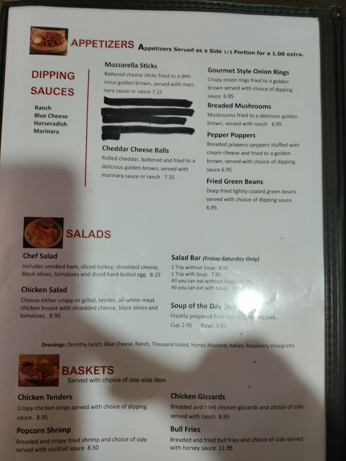 Menu at Hallam Steakhouse, Hallam