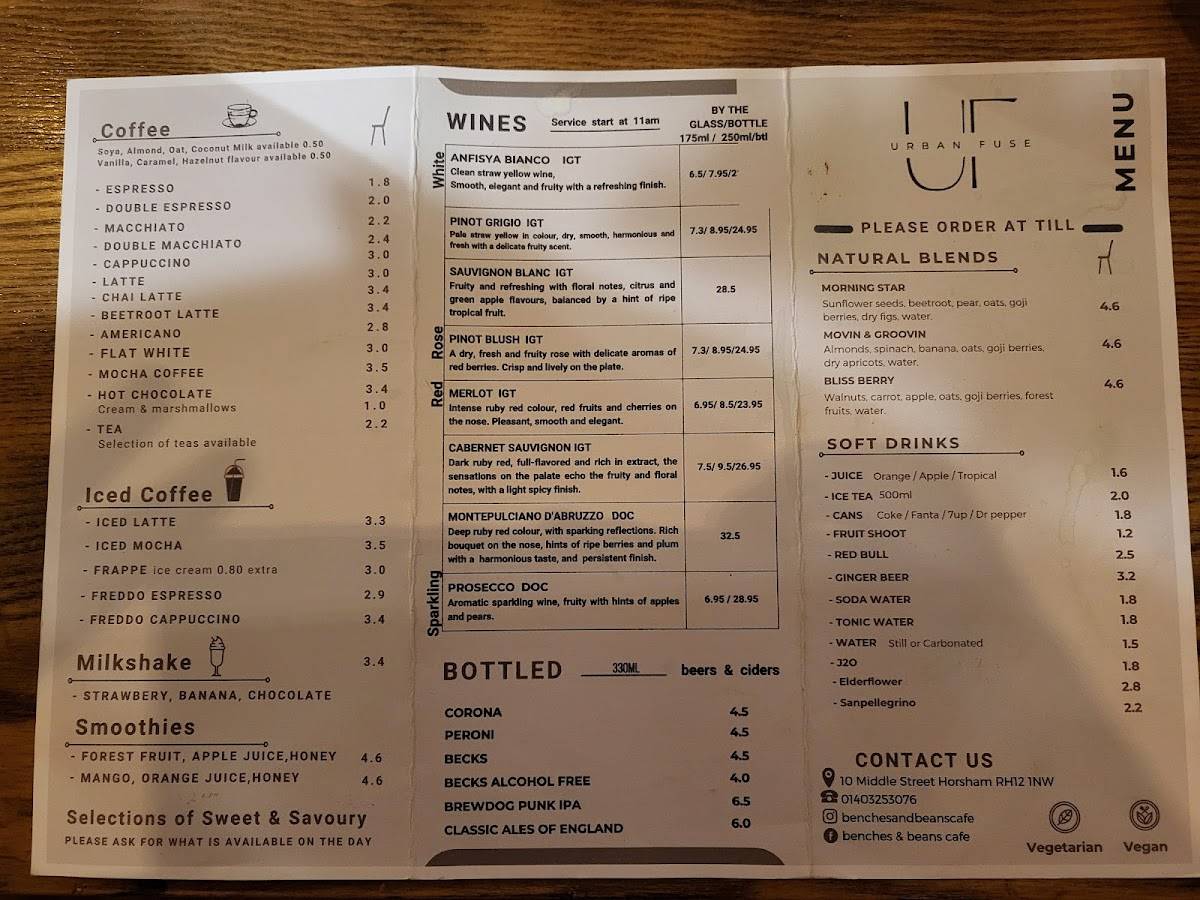Menu at Urban Fuse Kitchen & Bar, Horsham