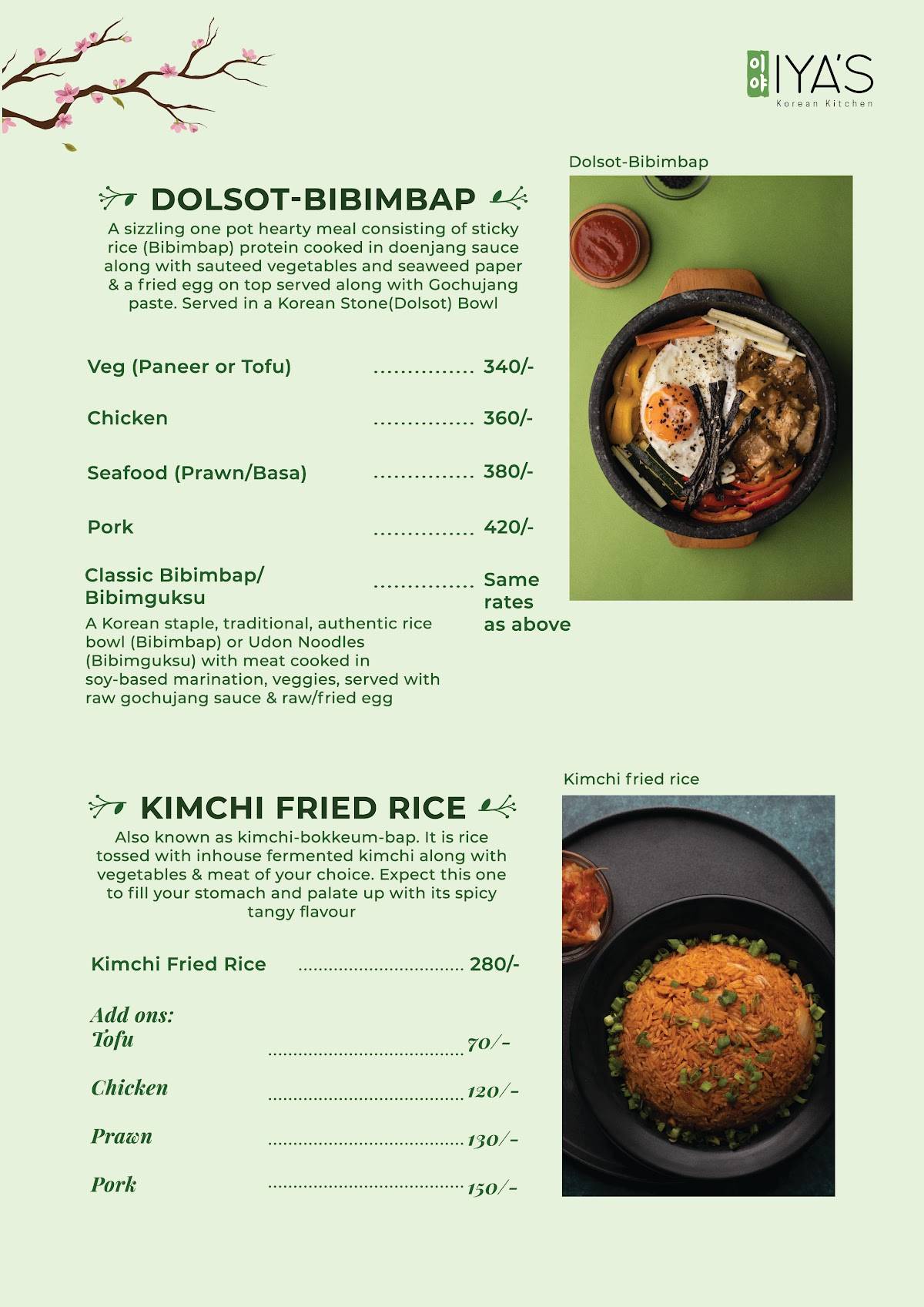 Menu at Iya's Korean Kitchen - Dine in, Pune