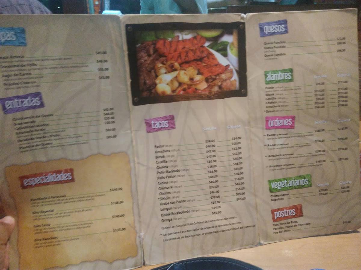 Carta del restaurante Los Giros Ruiz Cortines, Veracruz, Ruiz Cortines