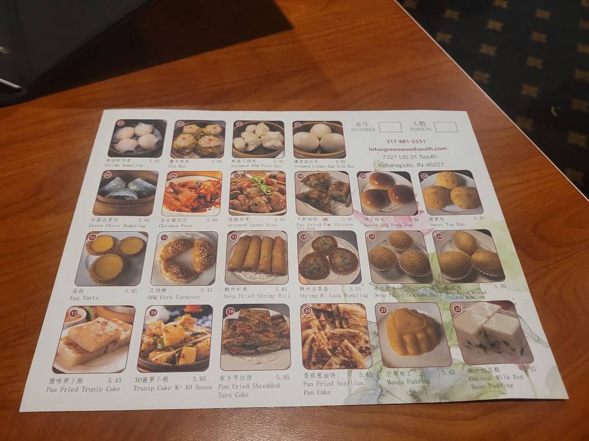 Menu at Lotus Garden Of Greenwood restaurant, Indianapolis