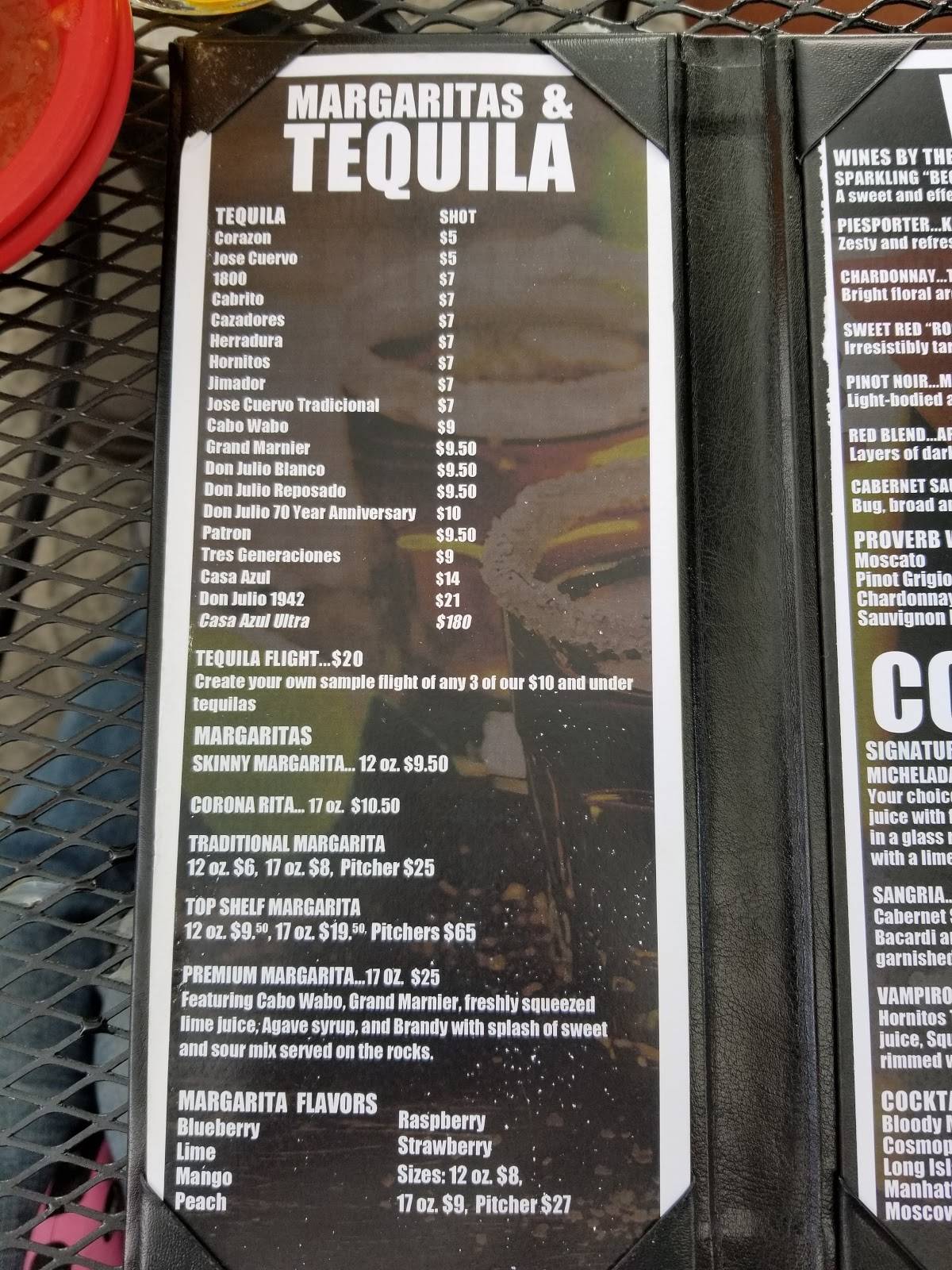 Menu at Mango's Tequila Bar, Alpena