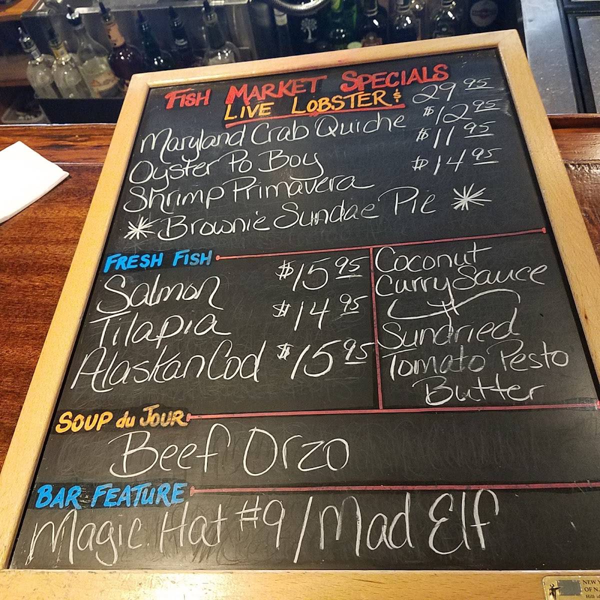 Menu at Marblehead Chowder House PA restaurant, Easton
