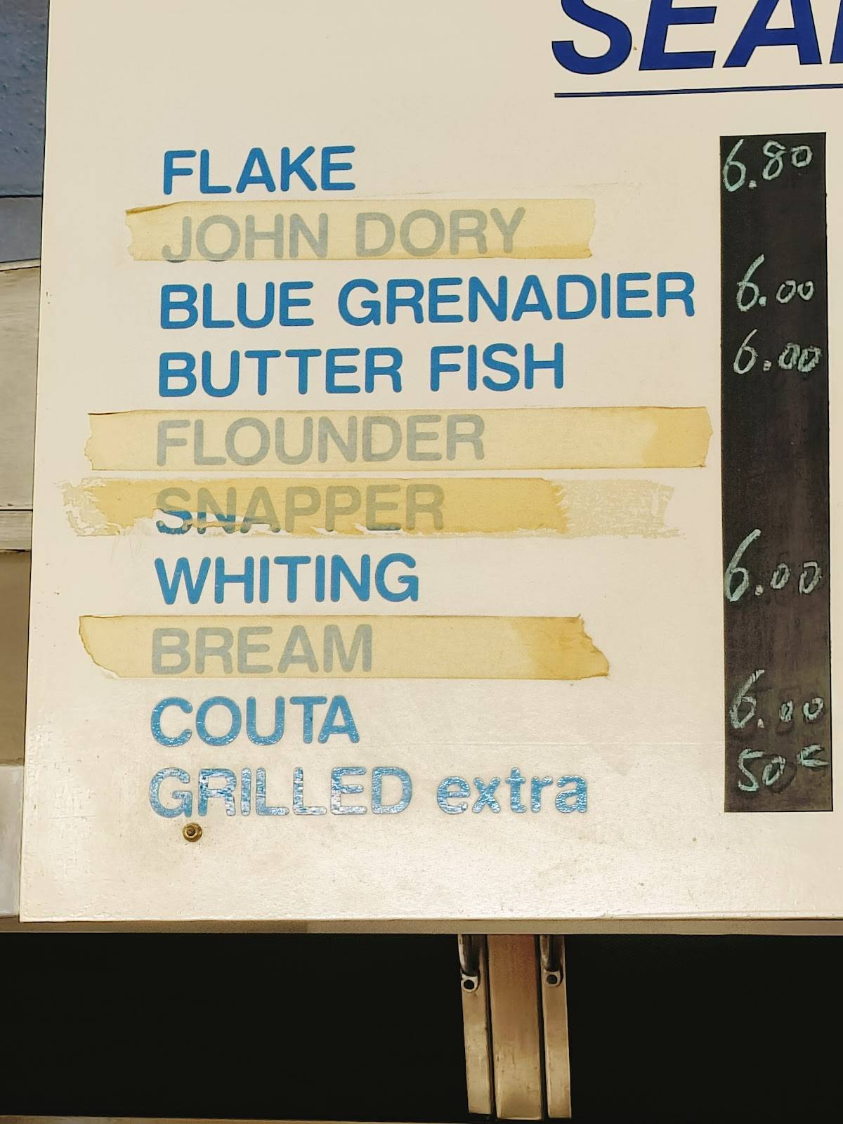 Menu at Mollison's Fish & Chips fast food,