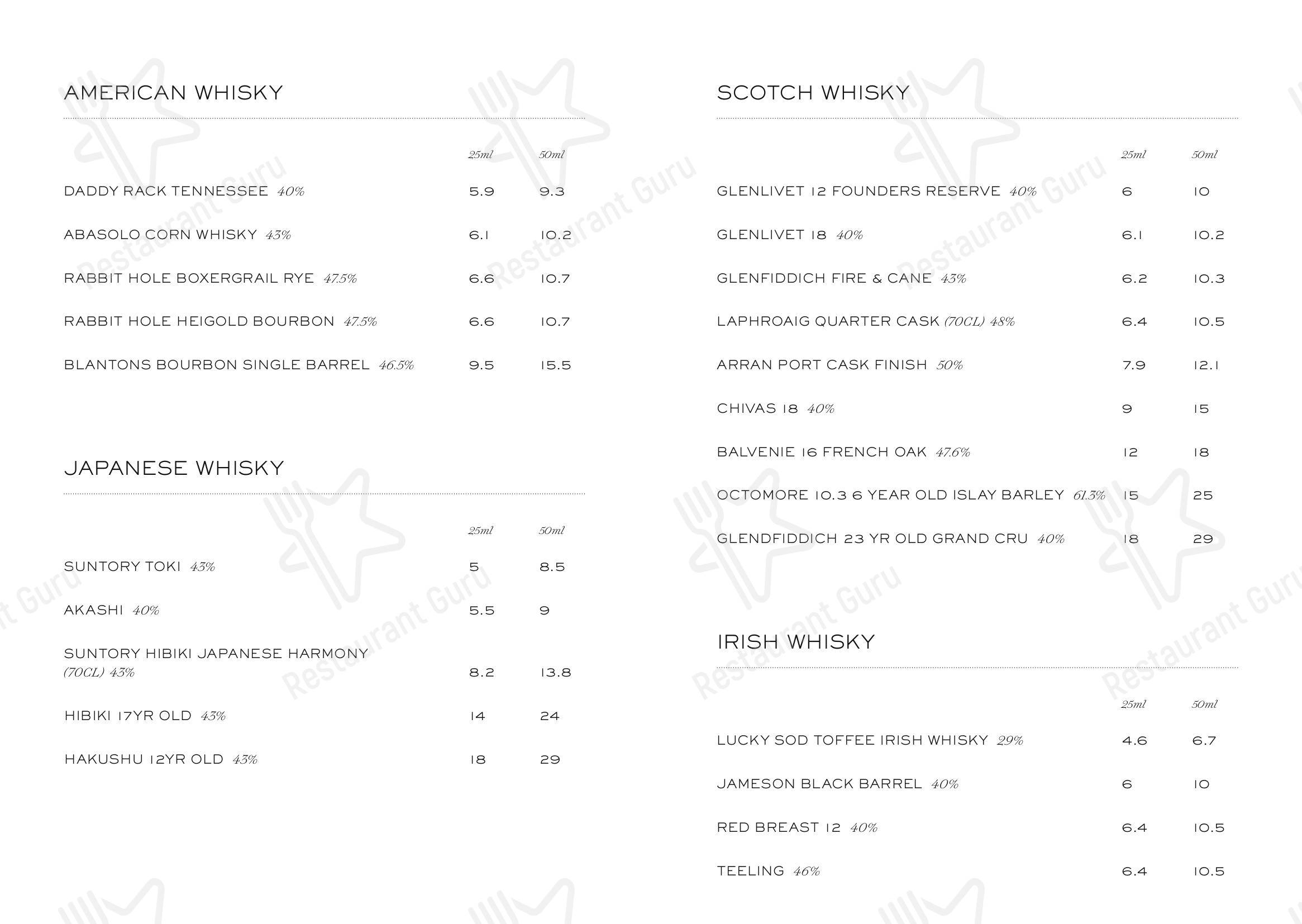 Menu at Cleaver & Wake restaurant, Nottingham