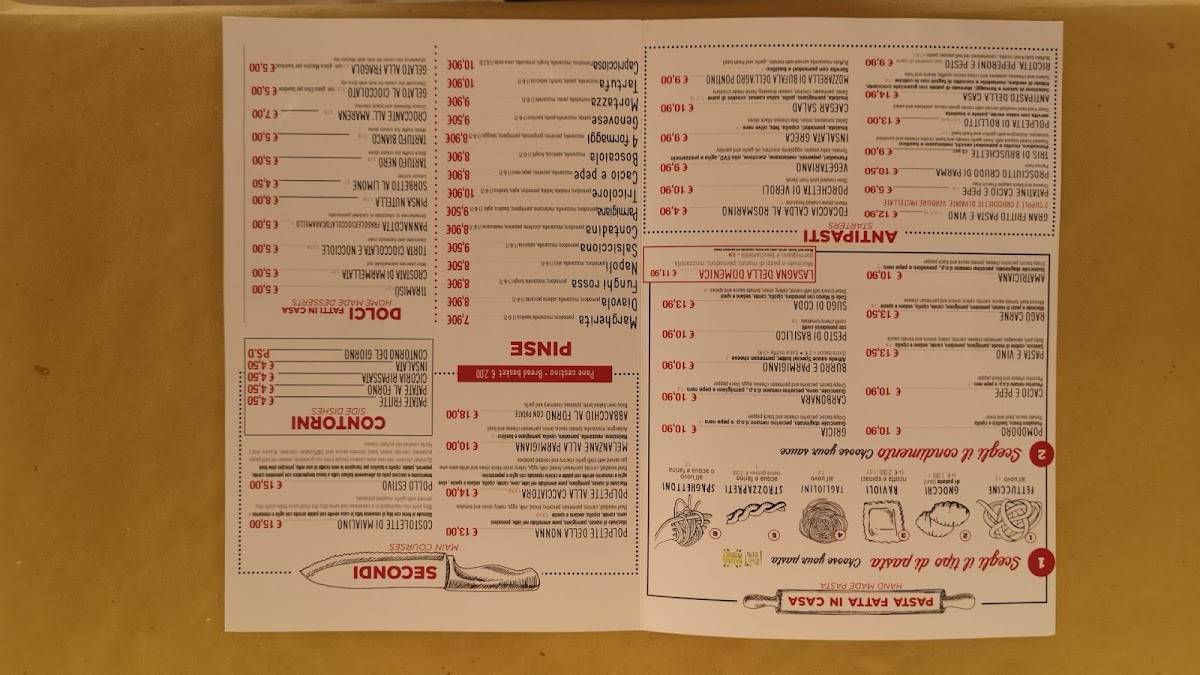 Menu da Pasta e Vino Osteria Torre Argentina ristorante, Roma