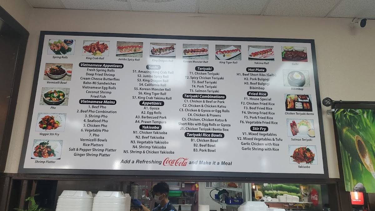 Menu at Pho King Crab restaurant, Union Gap, E Washington Ave 104