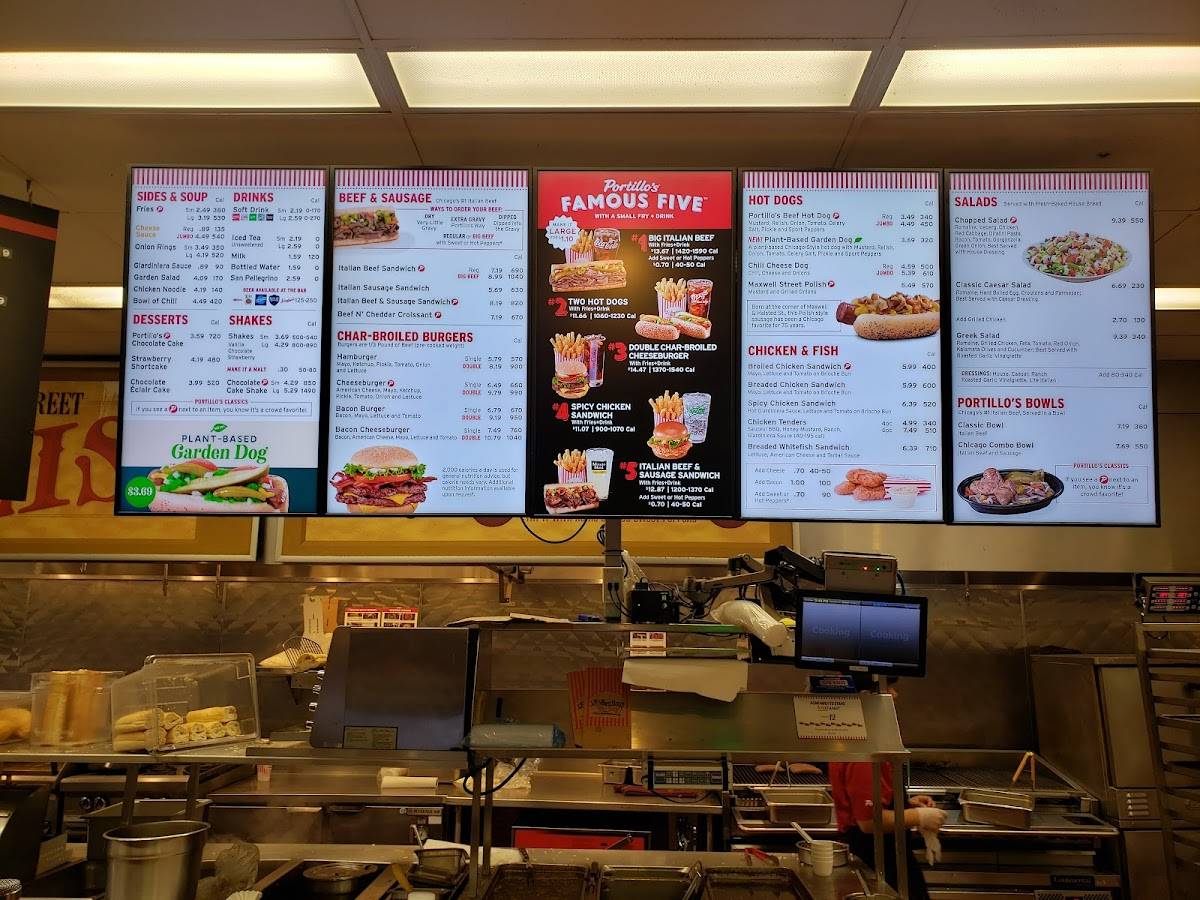 Menu at Portillo's Greenfield restaurant, Greenfield, Sura Ln