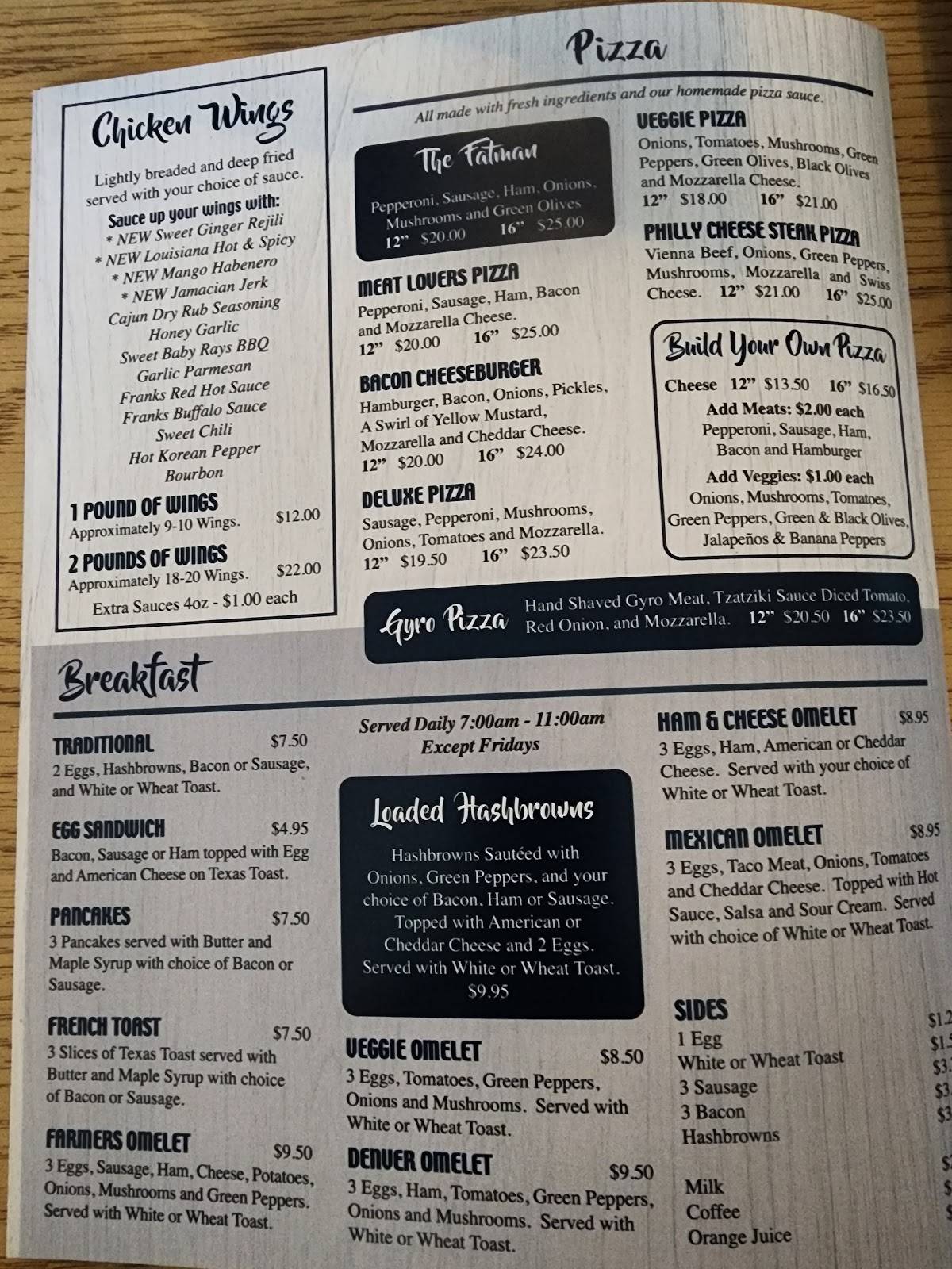Menu at Eastside Bar & Grill, Marinette