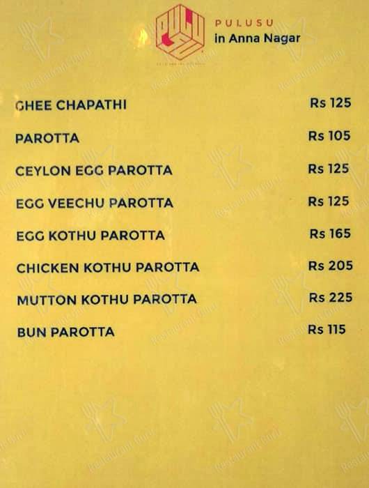 Pulusu Ruchulu - Anna Nagar East menu