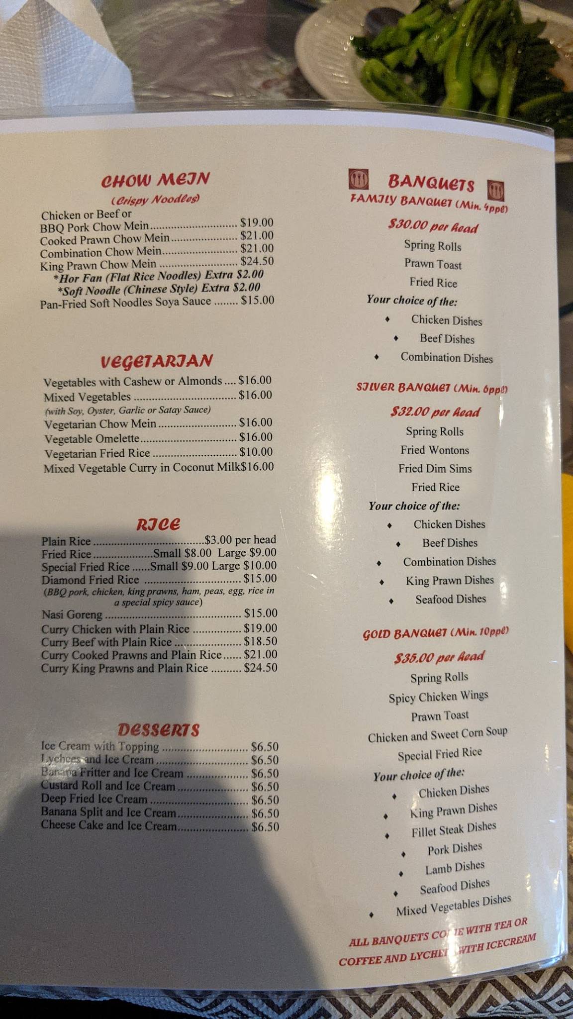 Menu at Queanbeyan Diamond Chinese Restaurant, Karabar