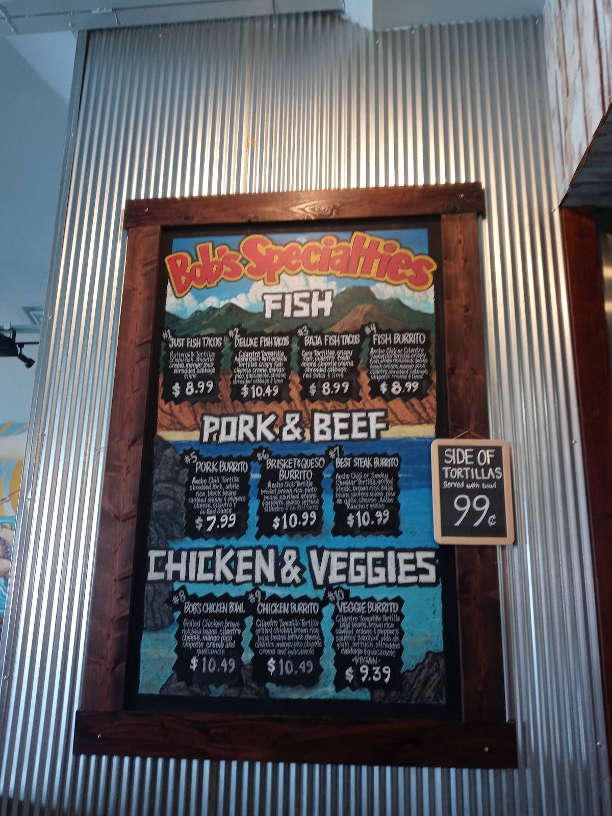 Menu at Cabo Bob's restaurant, Houston