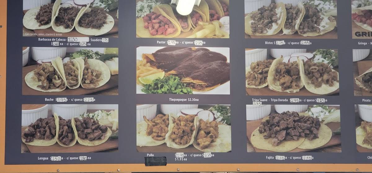 Menu at Fito's Tacos De Cabeza restaurant, Dallas, Jefferson Blvd