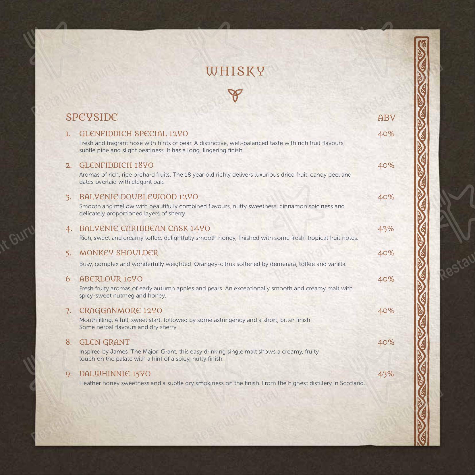 Menu at Loch Fyne Hotel & Spa restaurant, Inveraray