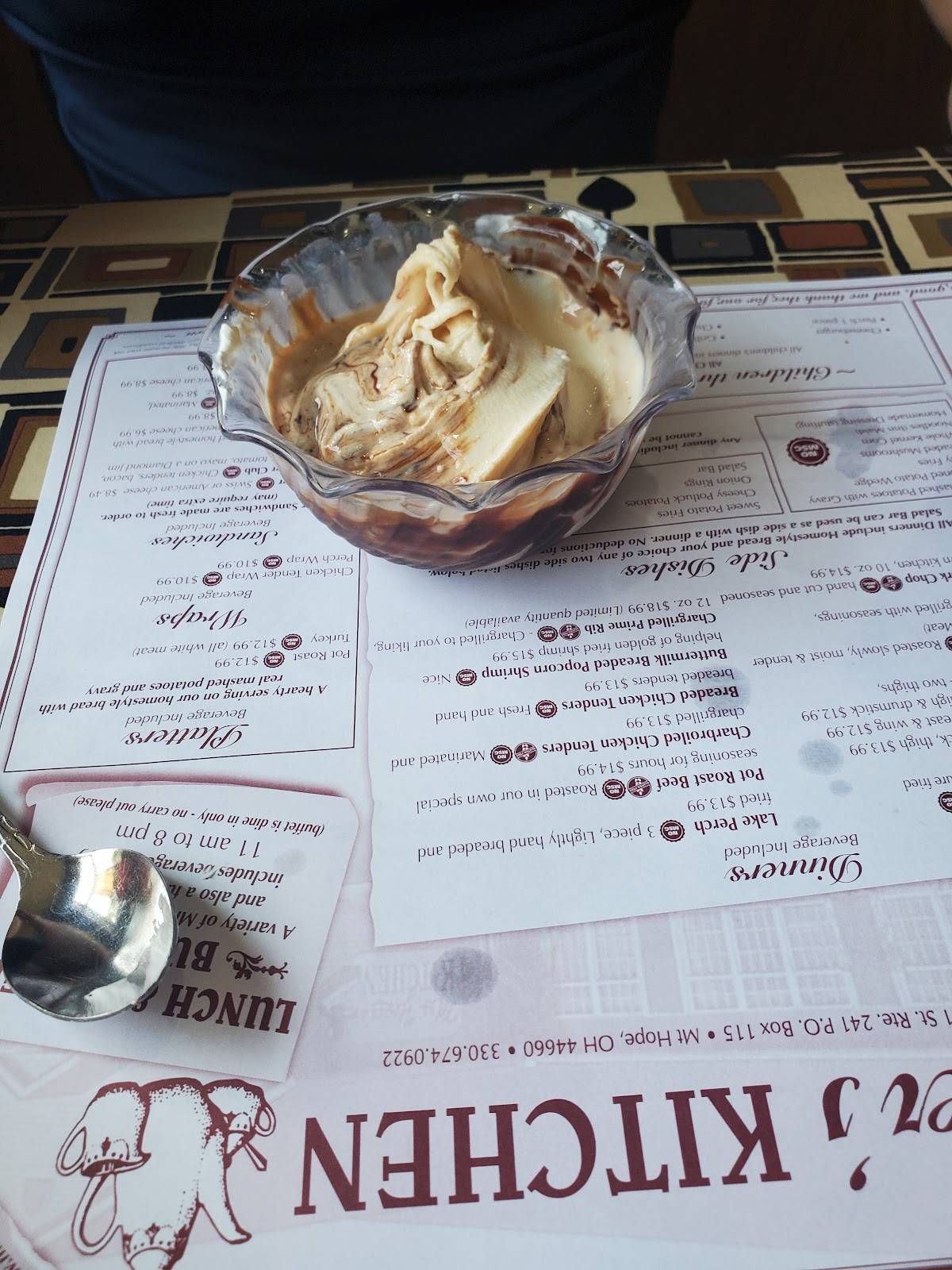 Menu at Mrs Yoders Kitchen restaurant, Mount Hope