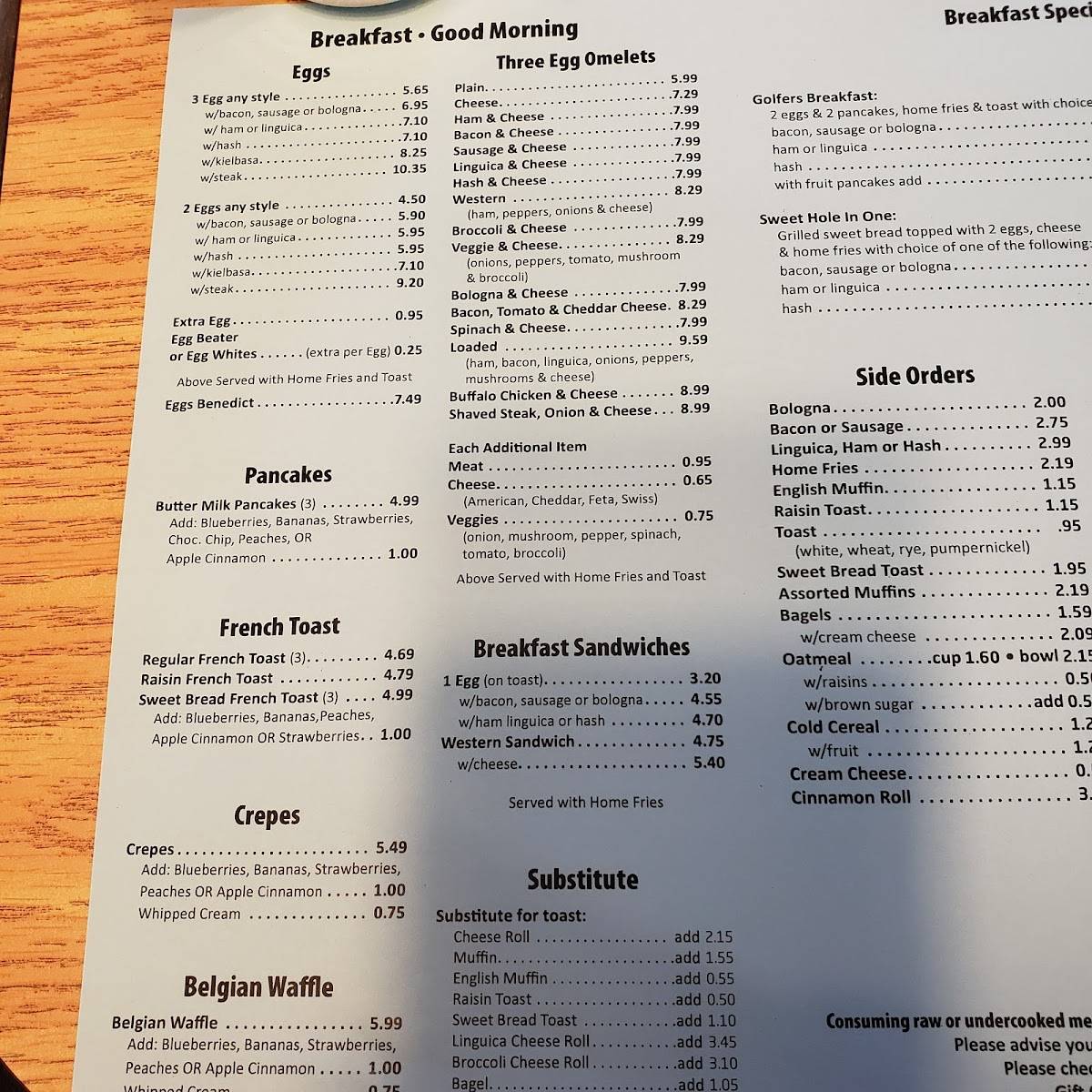 Menu at Rochelle's Restaurant,