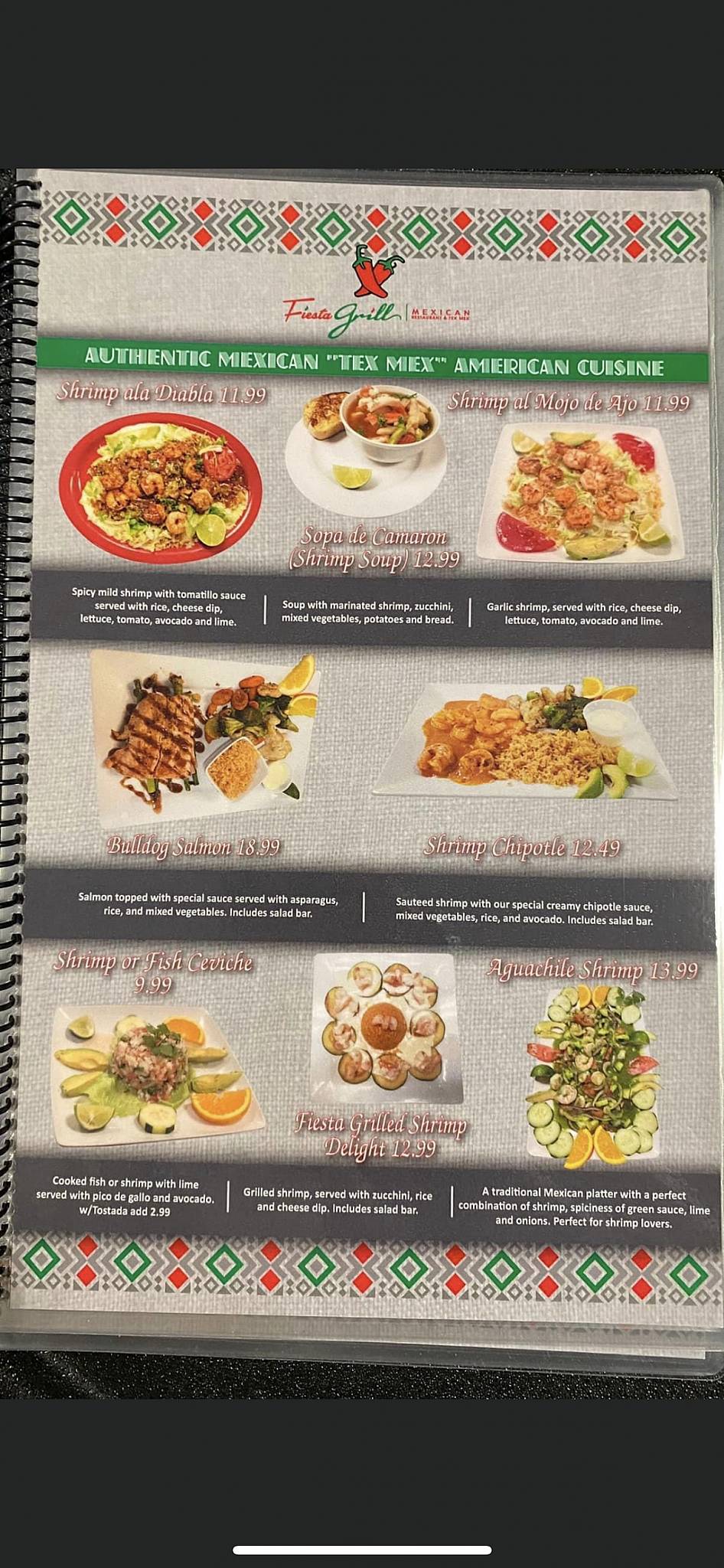 Menu at Fiesta Grill Mexican restaurant & TexMex, Ripley