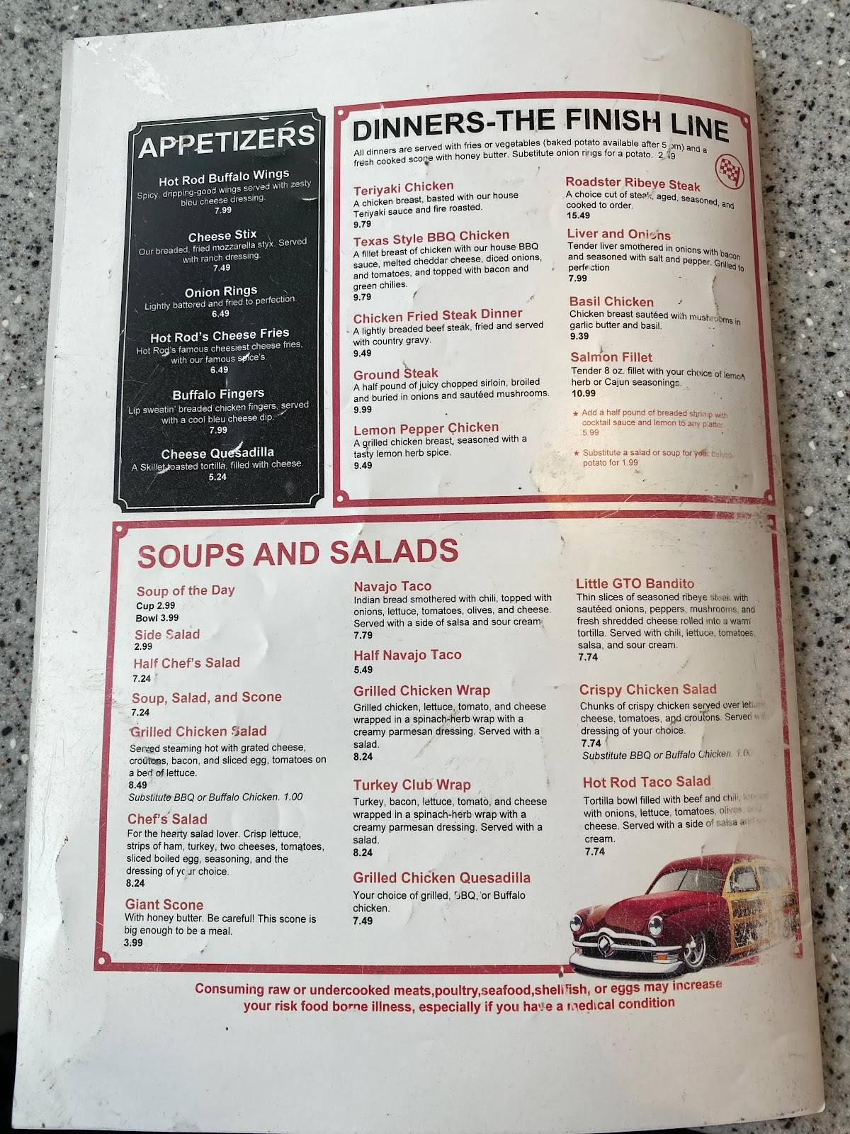 Carta del restaurante Hot Rod Diner, Santaquin, 175 Main St