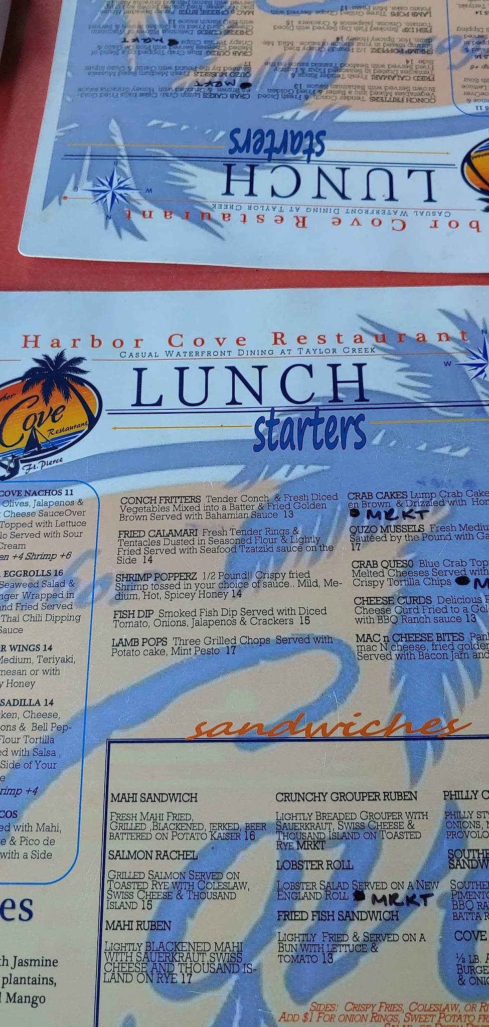 Menu at Skipper's Cove Bar & Grill, Fort Pierce