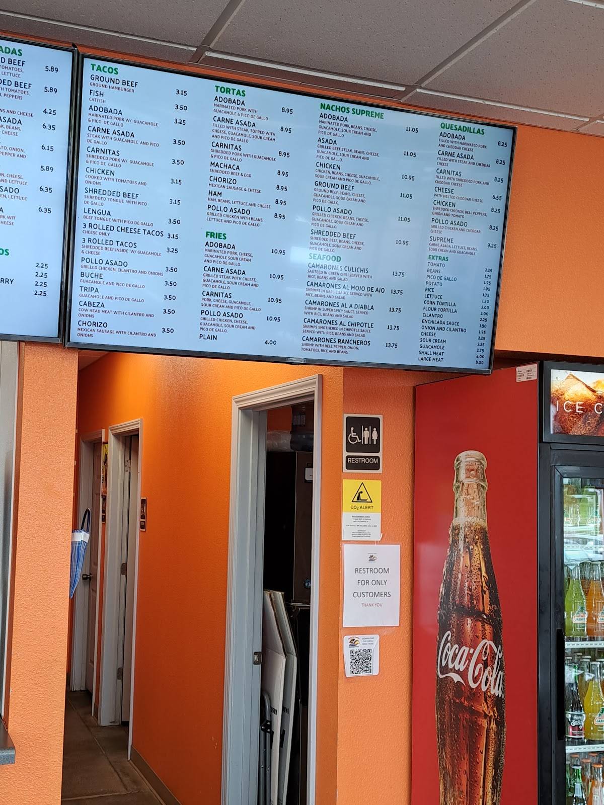 Menu at Tacos Del Gordo restaurant, Colorado Springs, S Academy Blvd