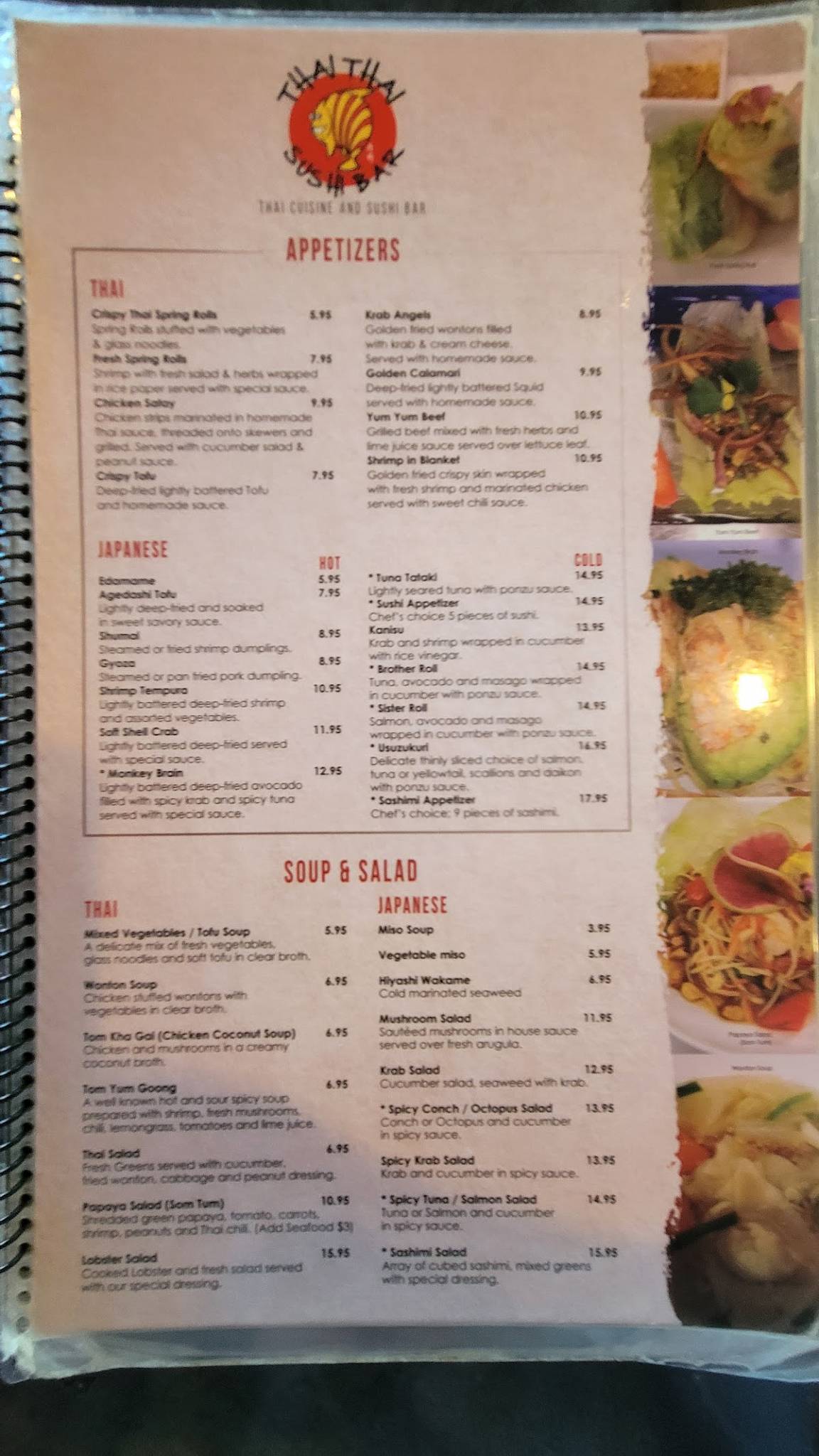 Menu at Thai Thai Cocoa Village restaurant, Cocoa