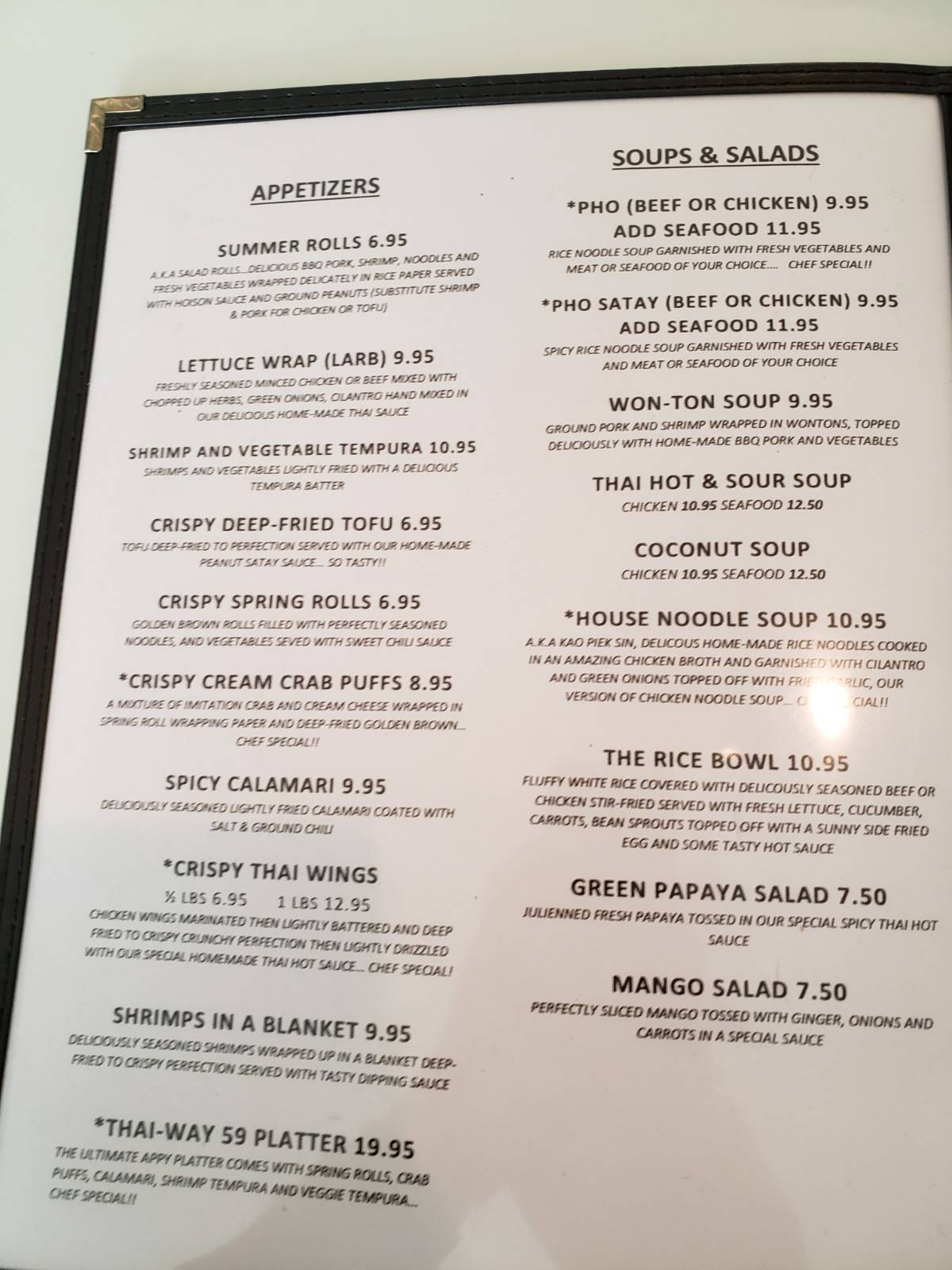 Menu at Thai on 59 restaurant, Ile des Chênes, 12597 Meadowlark Blvd