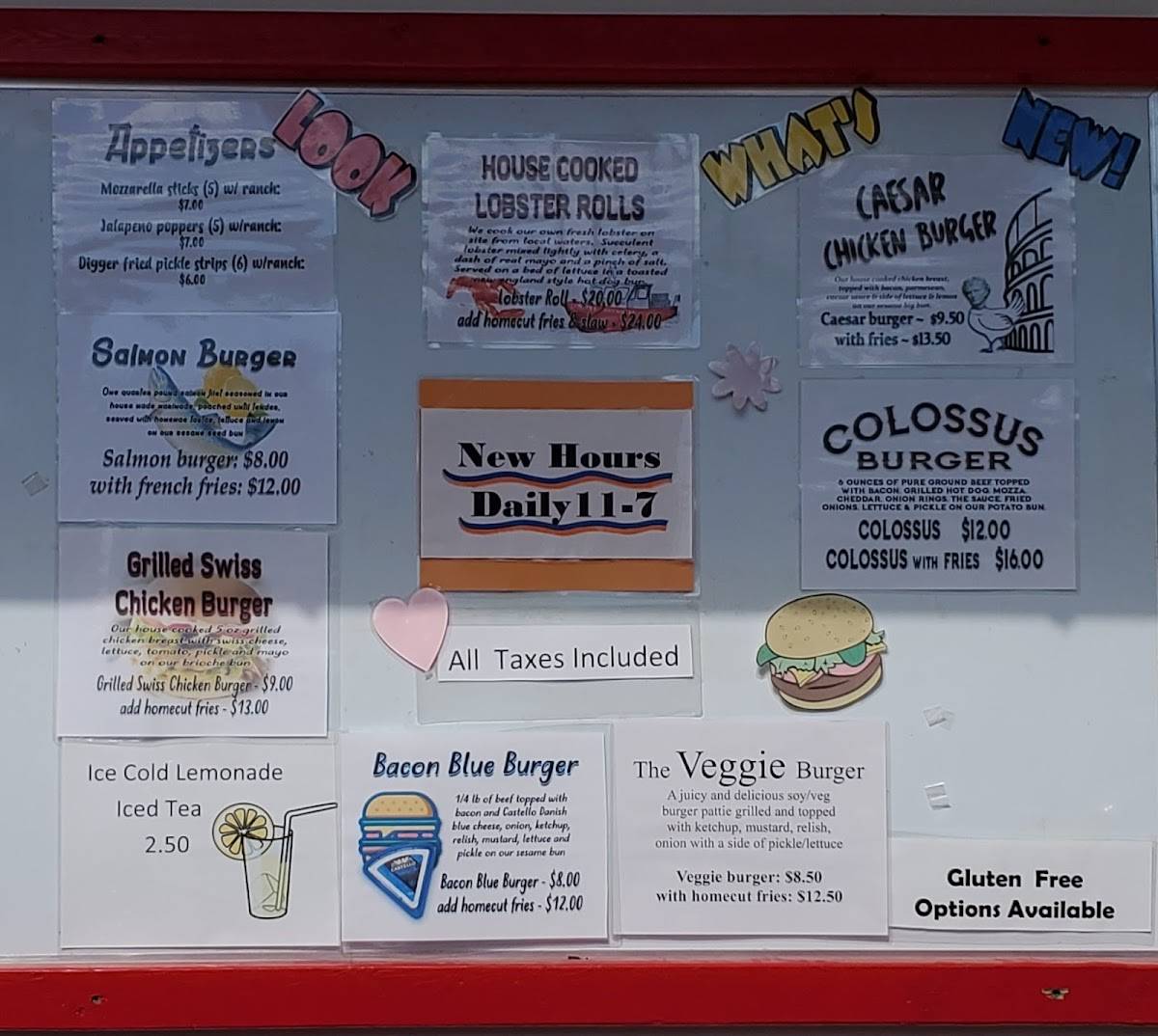 Menu at The Clam Digger restaurant, Chamcook, NB127