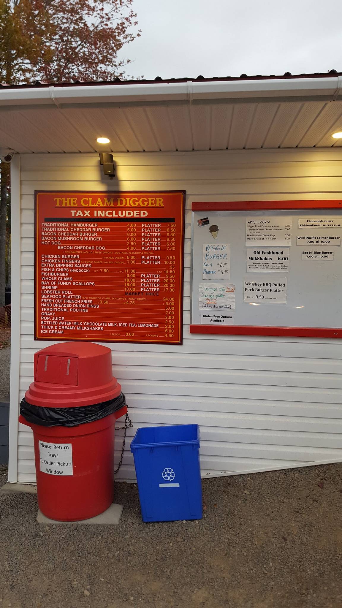 Menu at The Clam Digger restaurant, Chamcook, NB127