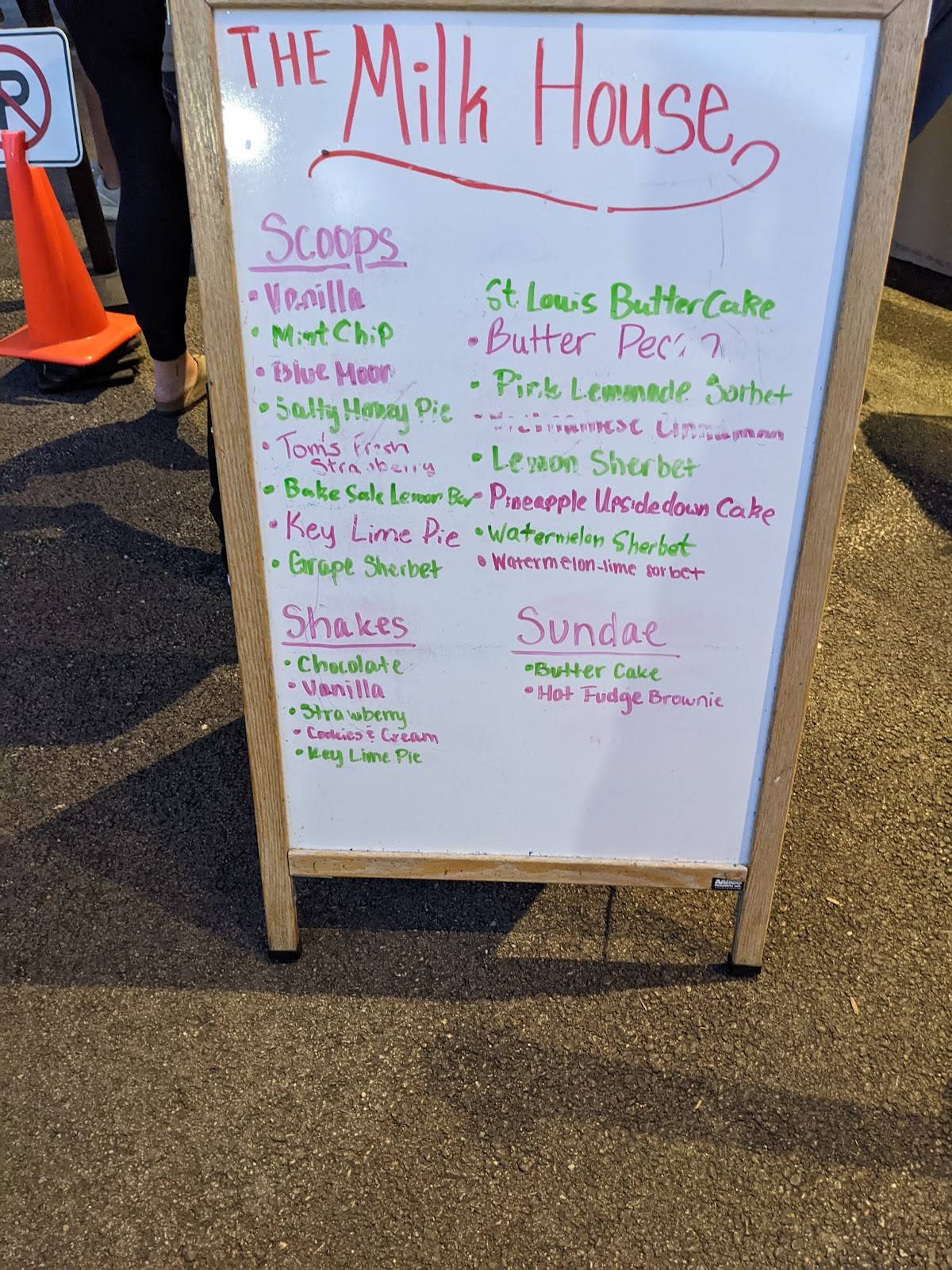 Menu at The Milk House Ice Cream, Pingree Grove