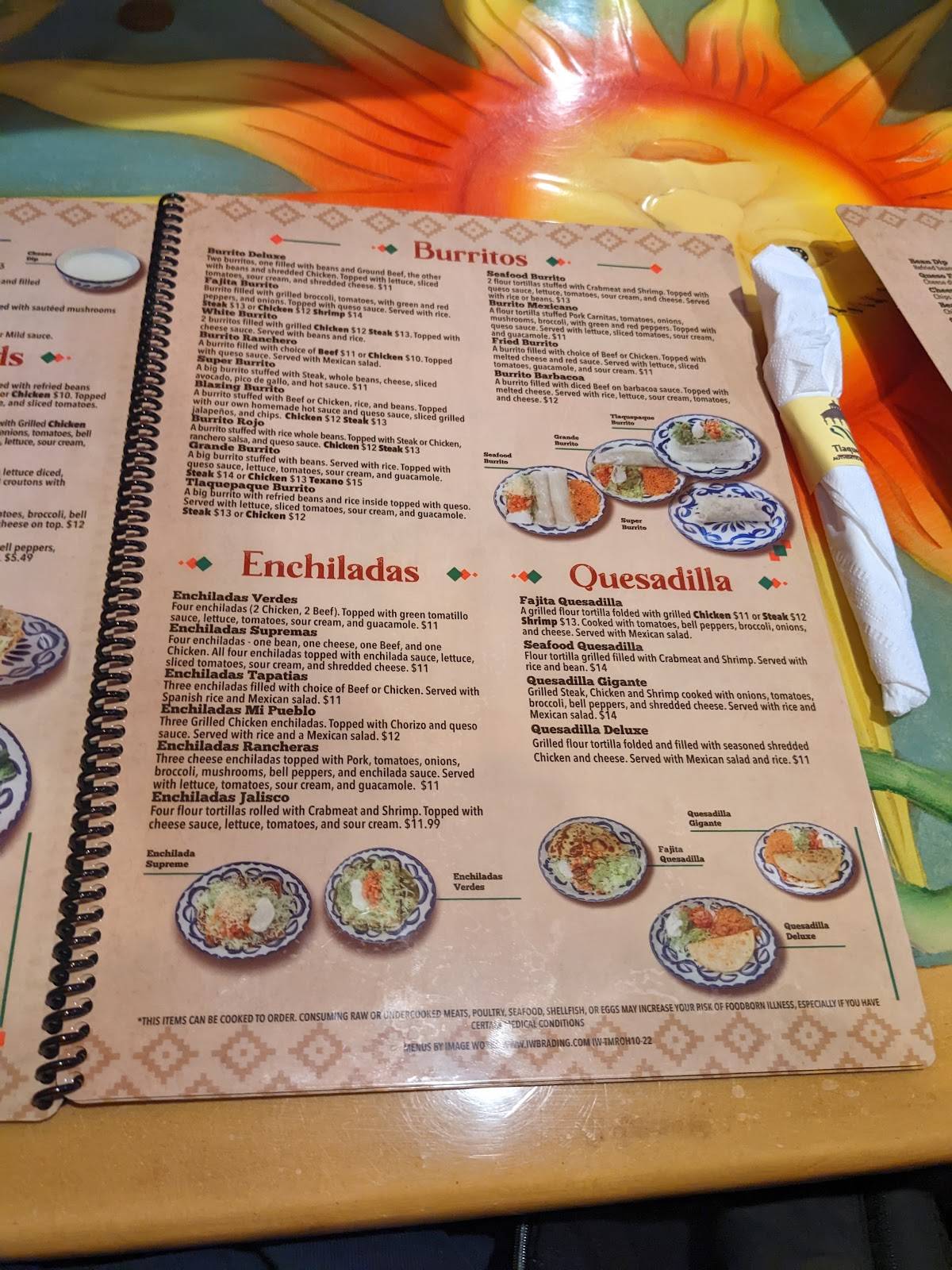 Menu at Tlaquepaque Mexican Restaurant Zanesville, Zanesville, 3090
