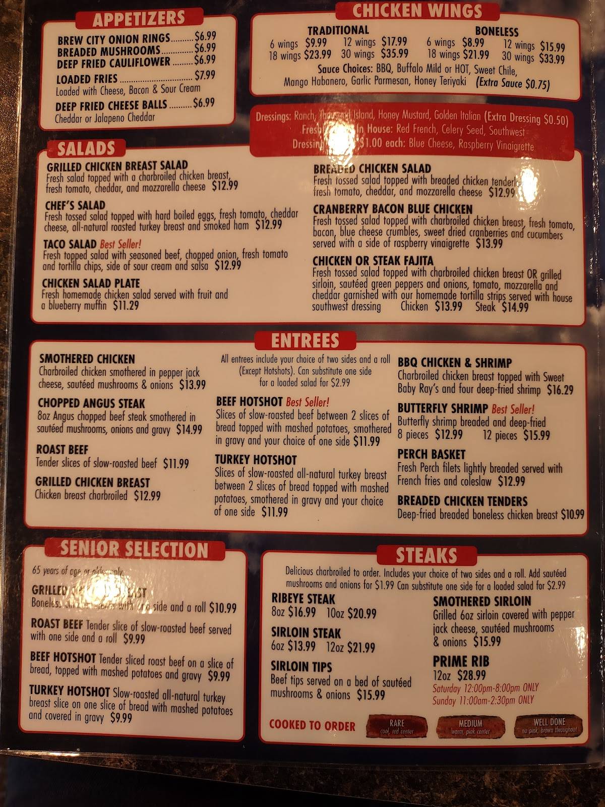 Menu at Airport Cafe, Urbana