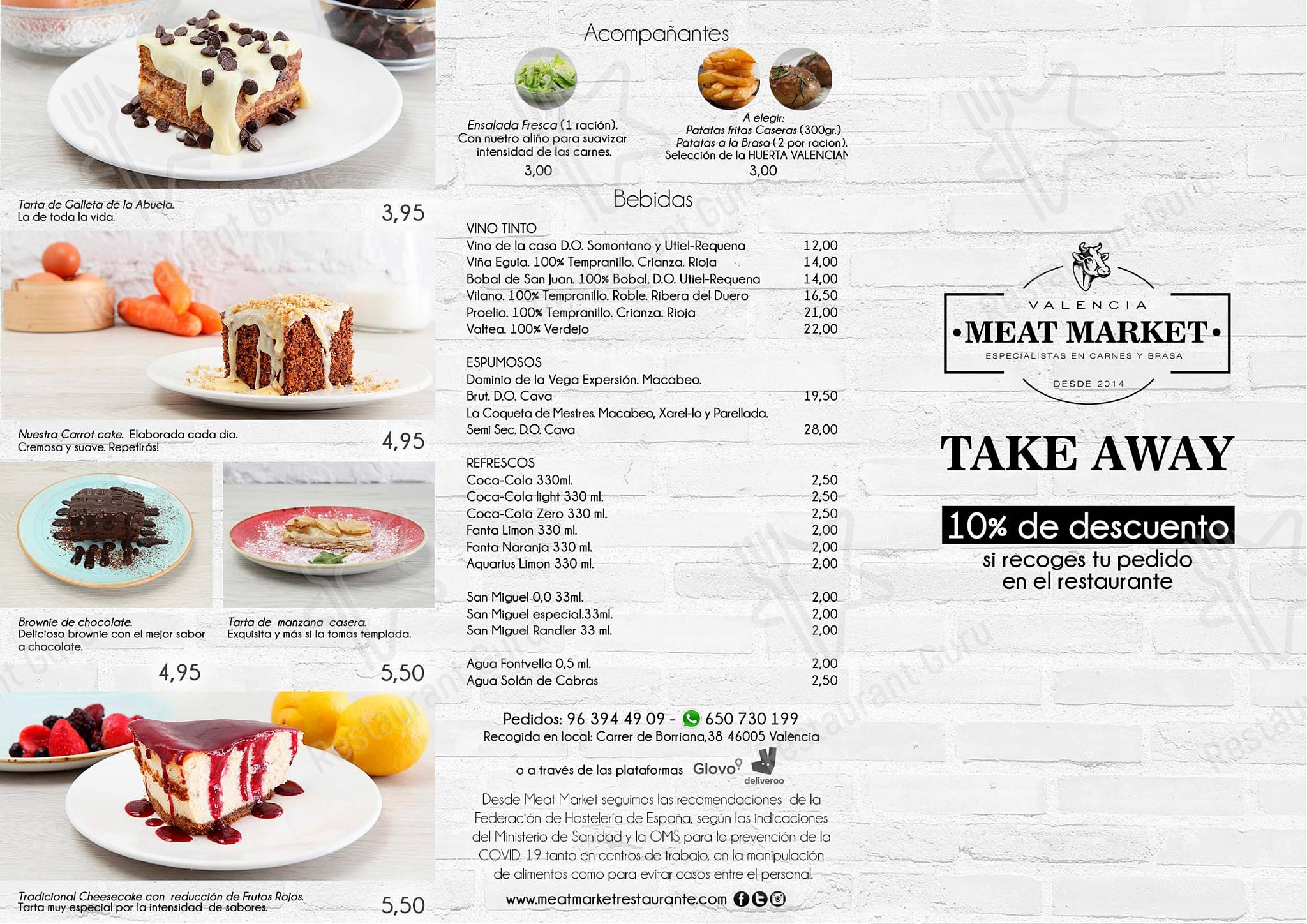 Menu at Meat Market Restaurante, Valencia