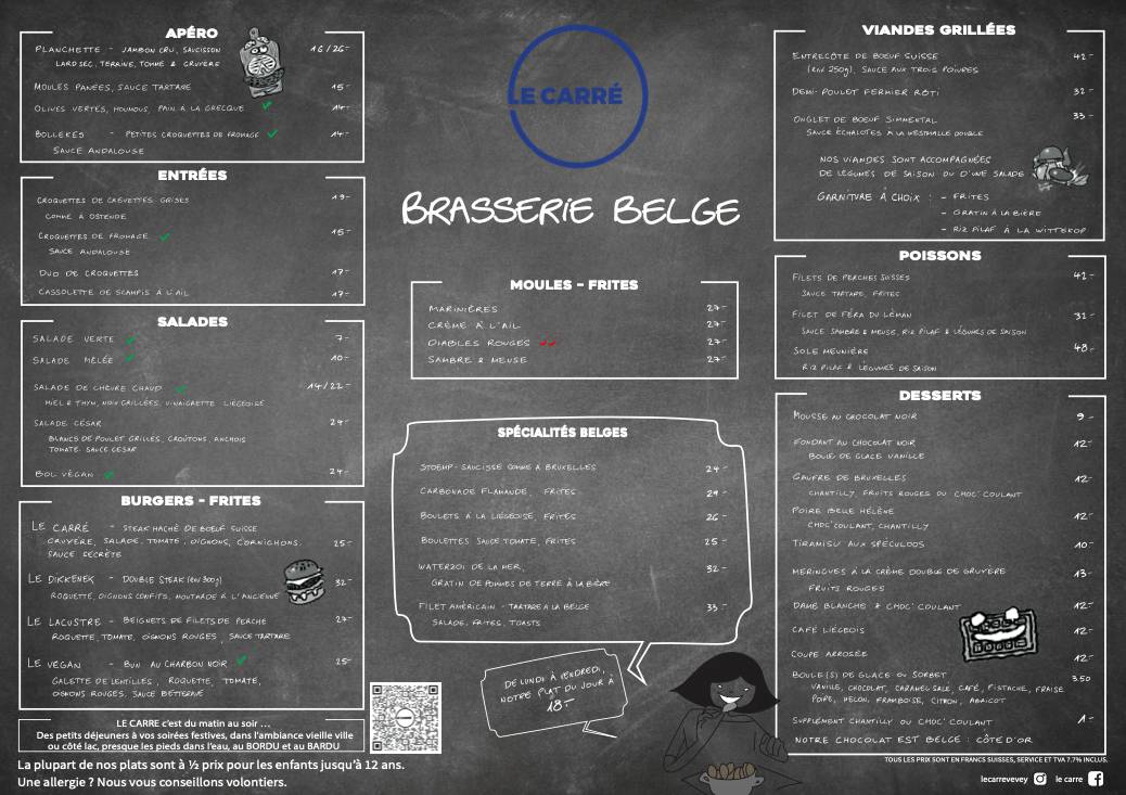 Menu da Le Carré, Vevey