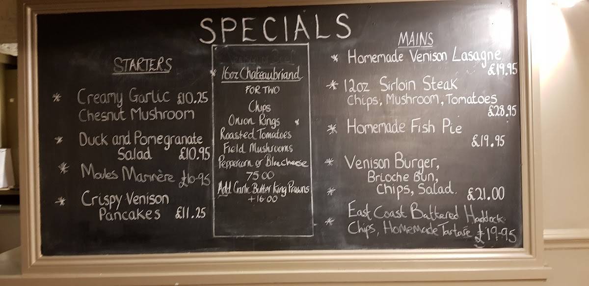 Menu at Whitehouses restaurant, Retford