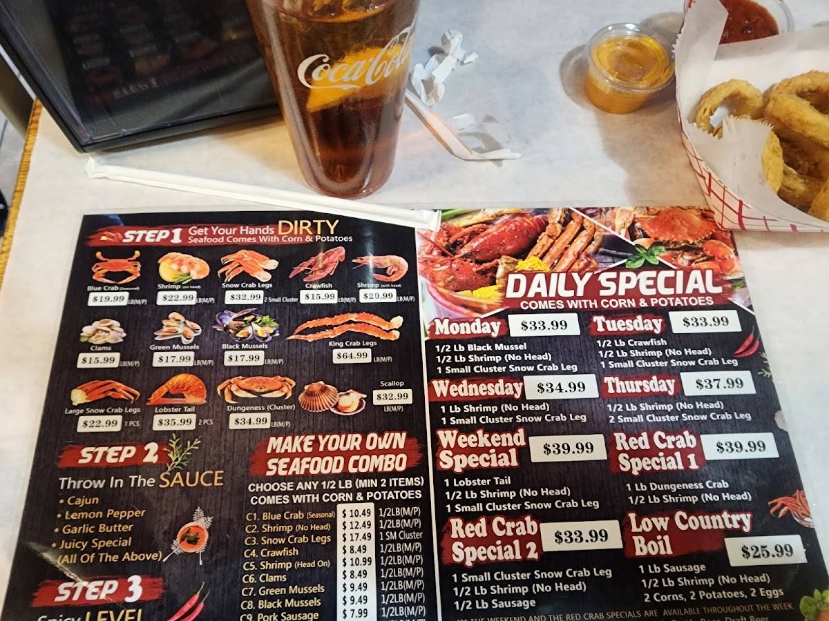 Menu at Red Crab Juicy Seafood pub & bar, WinstonSalem