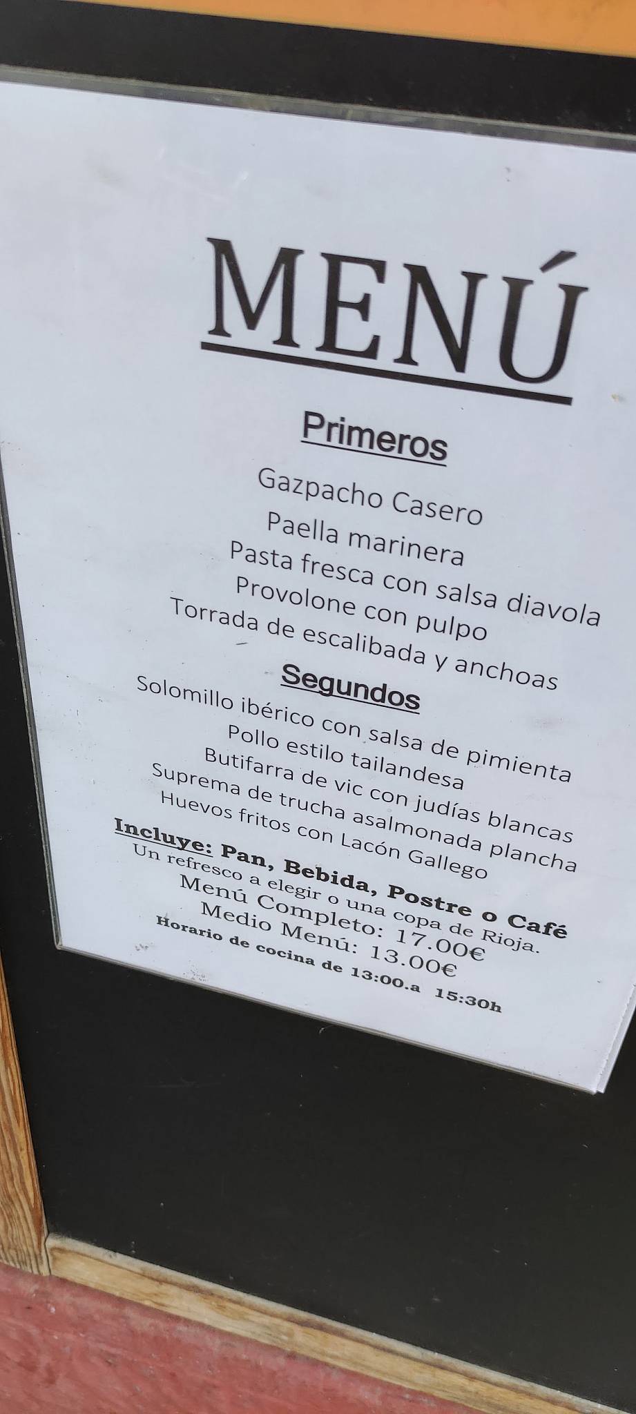 Carta De Bar Restaurante Alc Dia Barcelona