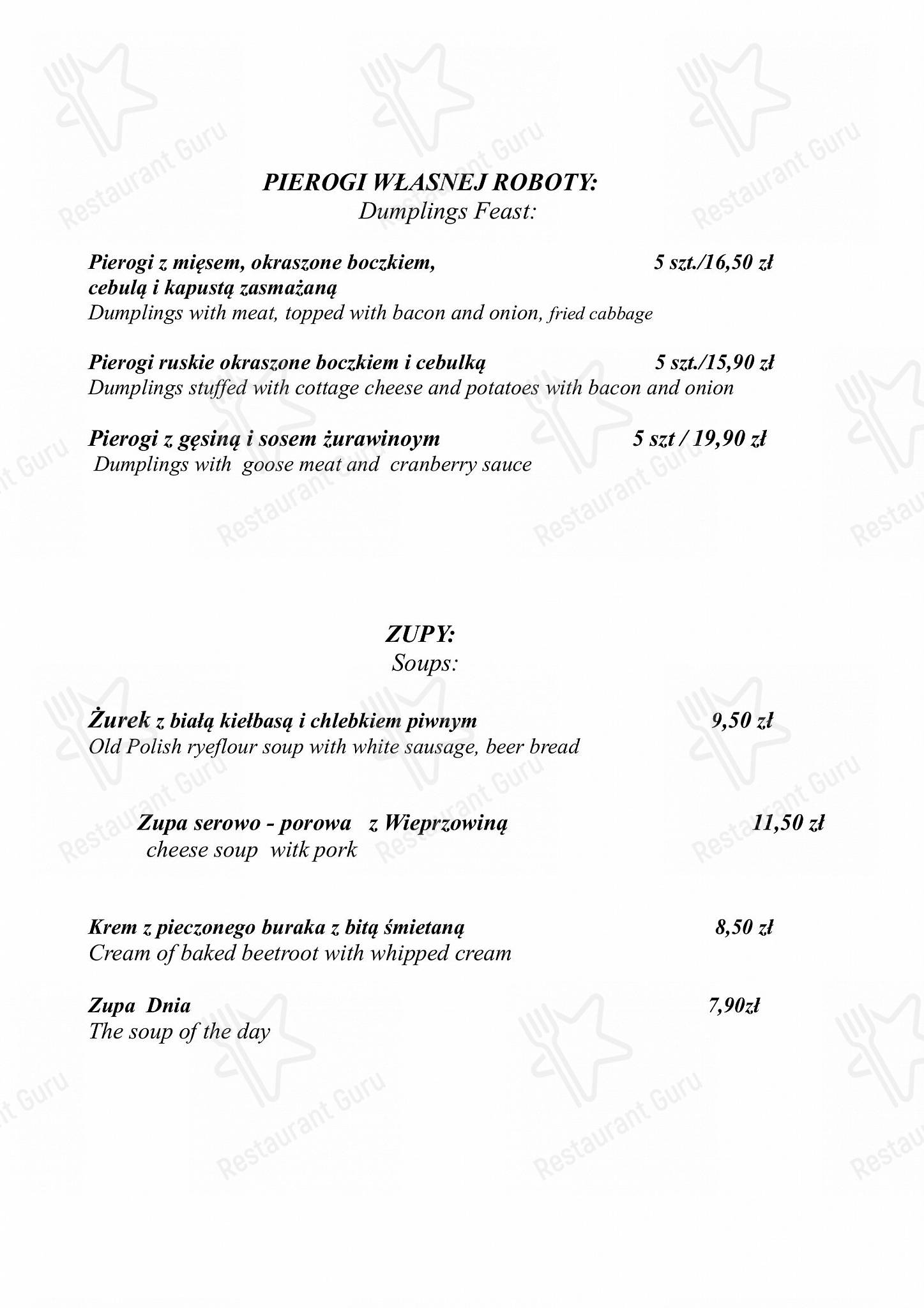 Menu at Browar Lubrow Tap House restaurant, Wejherowo