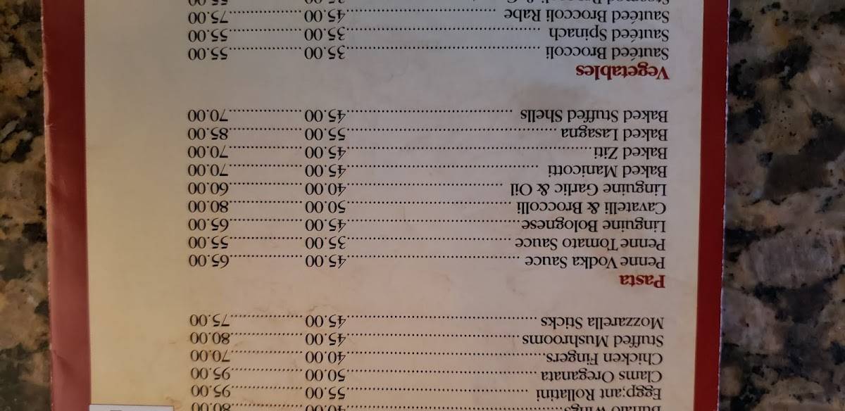 Menu at Casa D’Pizza pizzeria, Denville