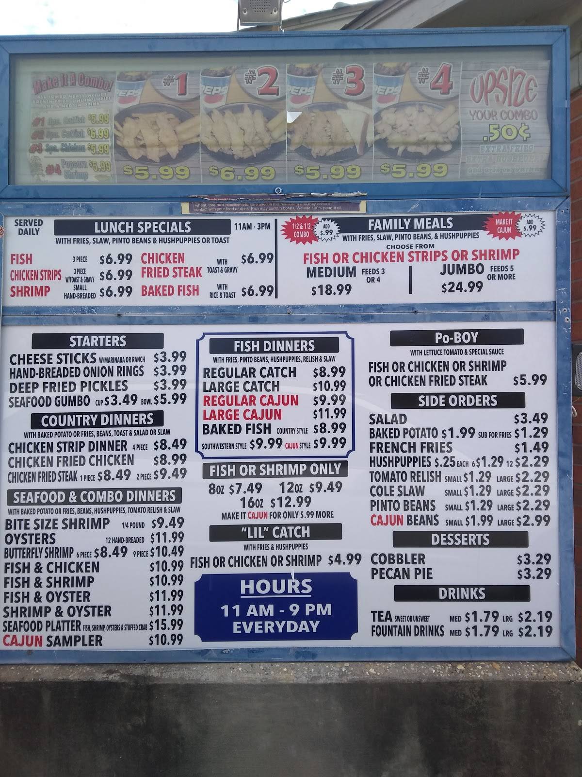 Menu at Catfish King Restaurant, Monroe
