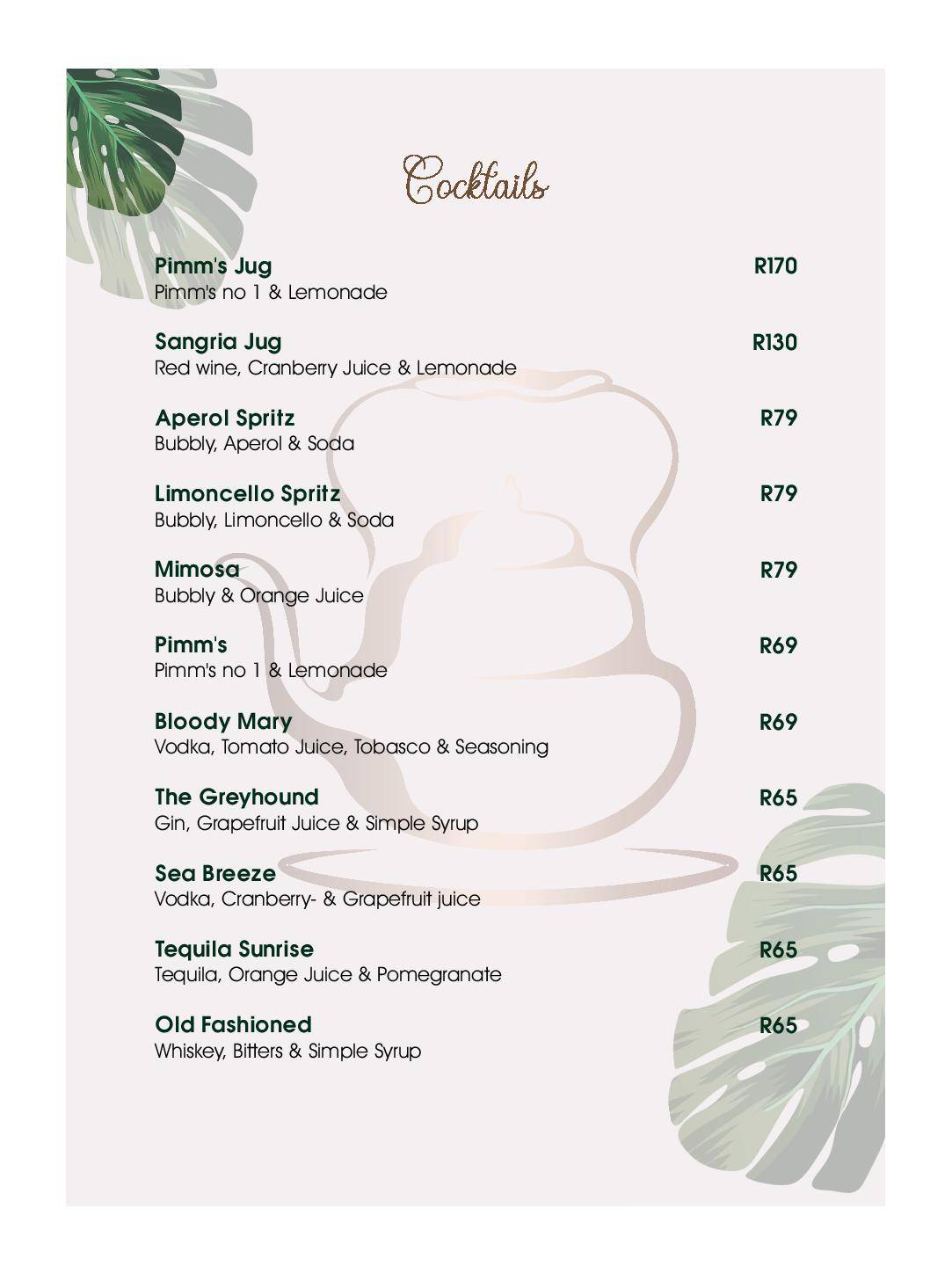Menu at Copper Kettle Restaurant, Raithby