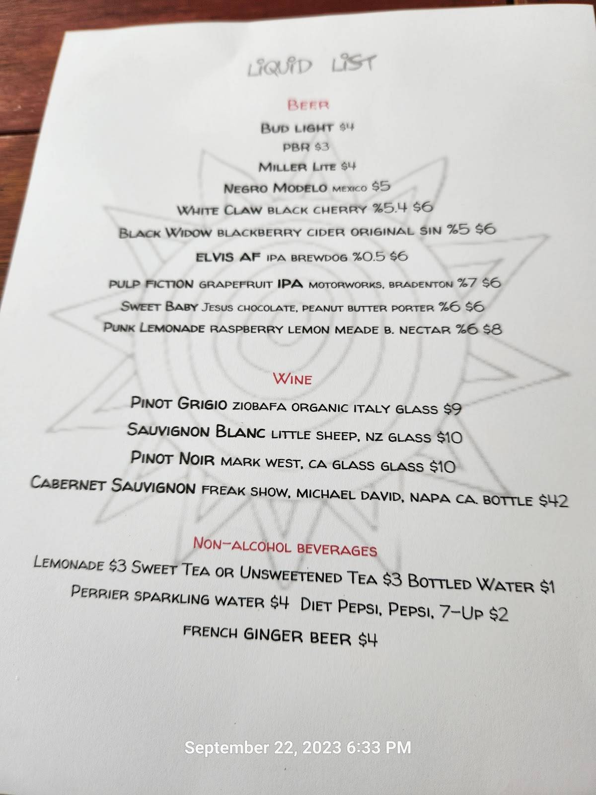 Menu at Cottonmouth Southern Soul Food restaurant, Bradenton