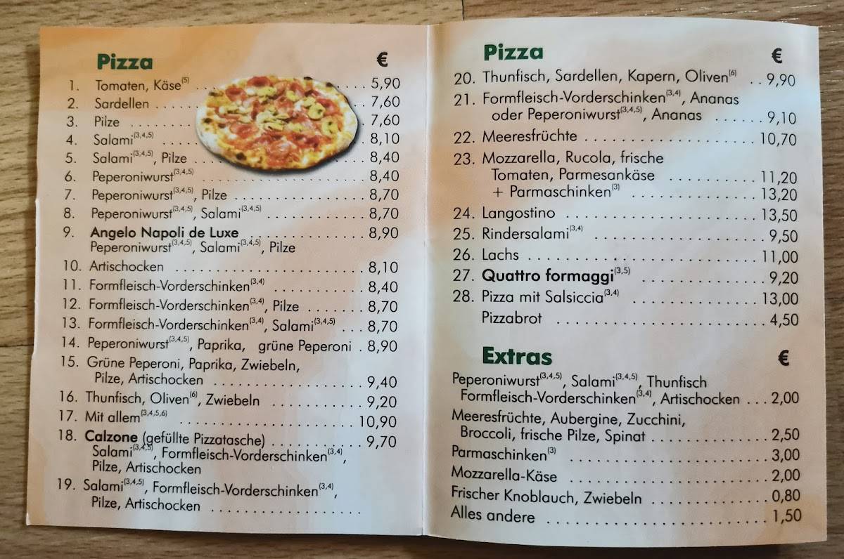 Speisekarte von Da Angelo Pizza & Pasta, Frankfurt am Main, Homburger